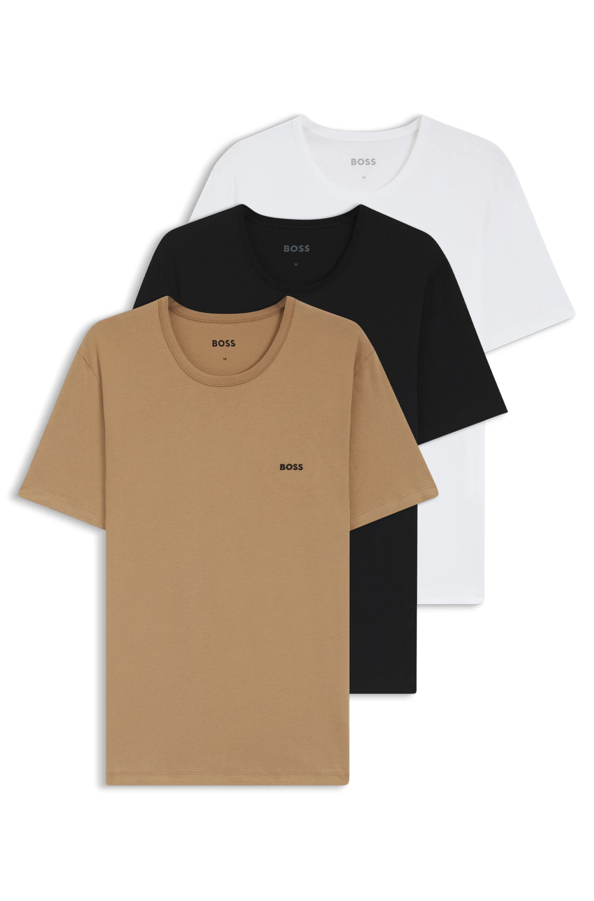 Pack De 3 Camisetas De Algodão Com Logo Bordado — imagem 1