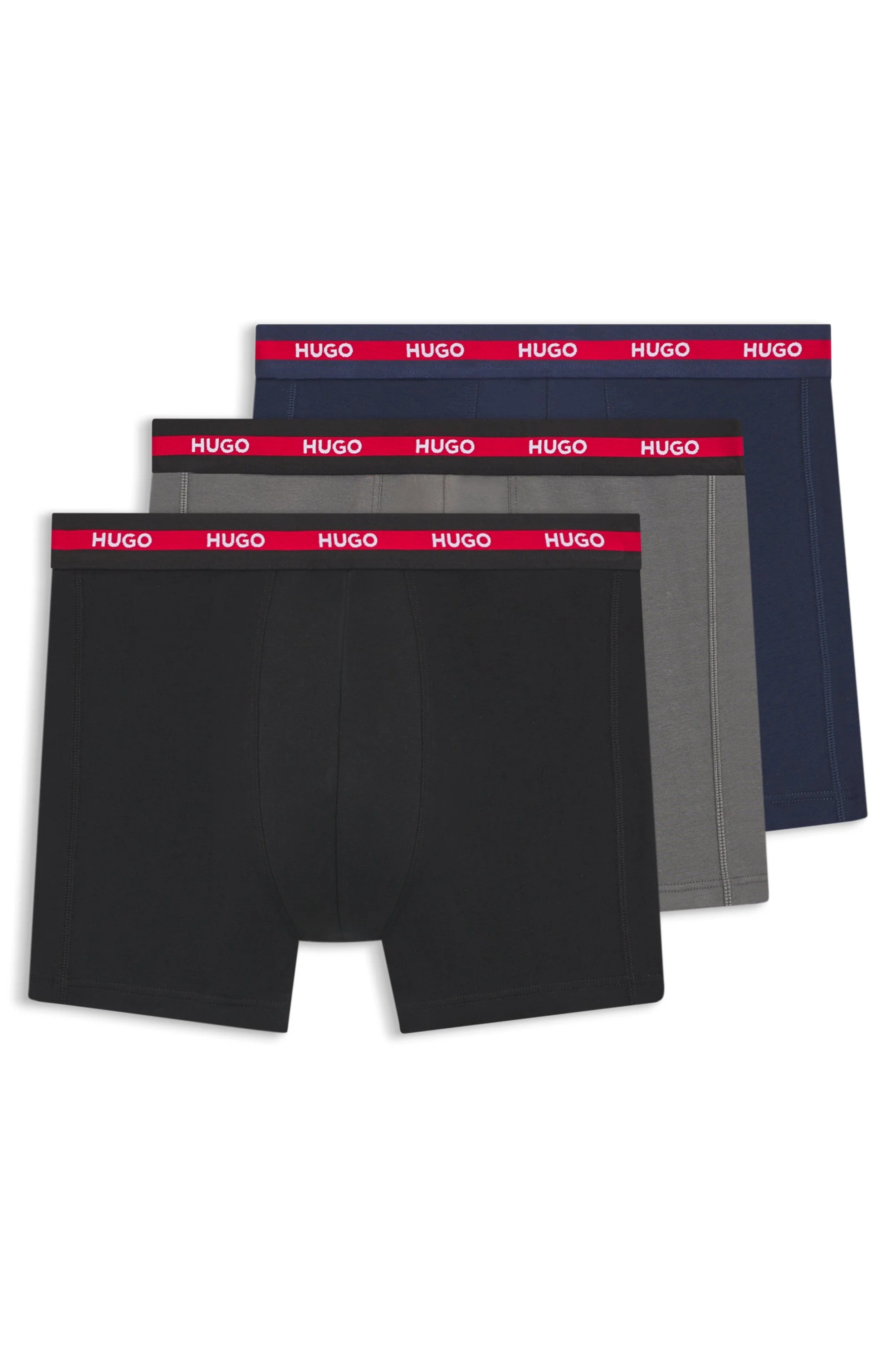 Kit Com Três Cuecas Em Algodão Stretch Com Logos — imagem 1
