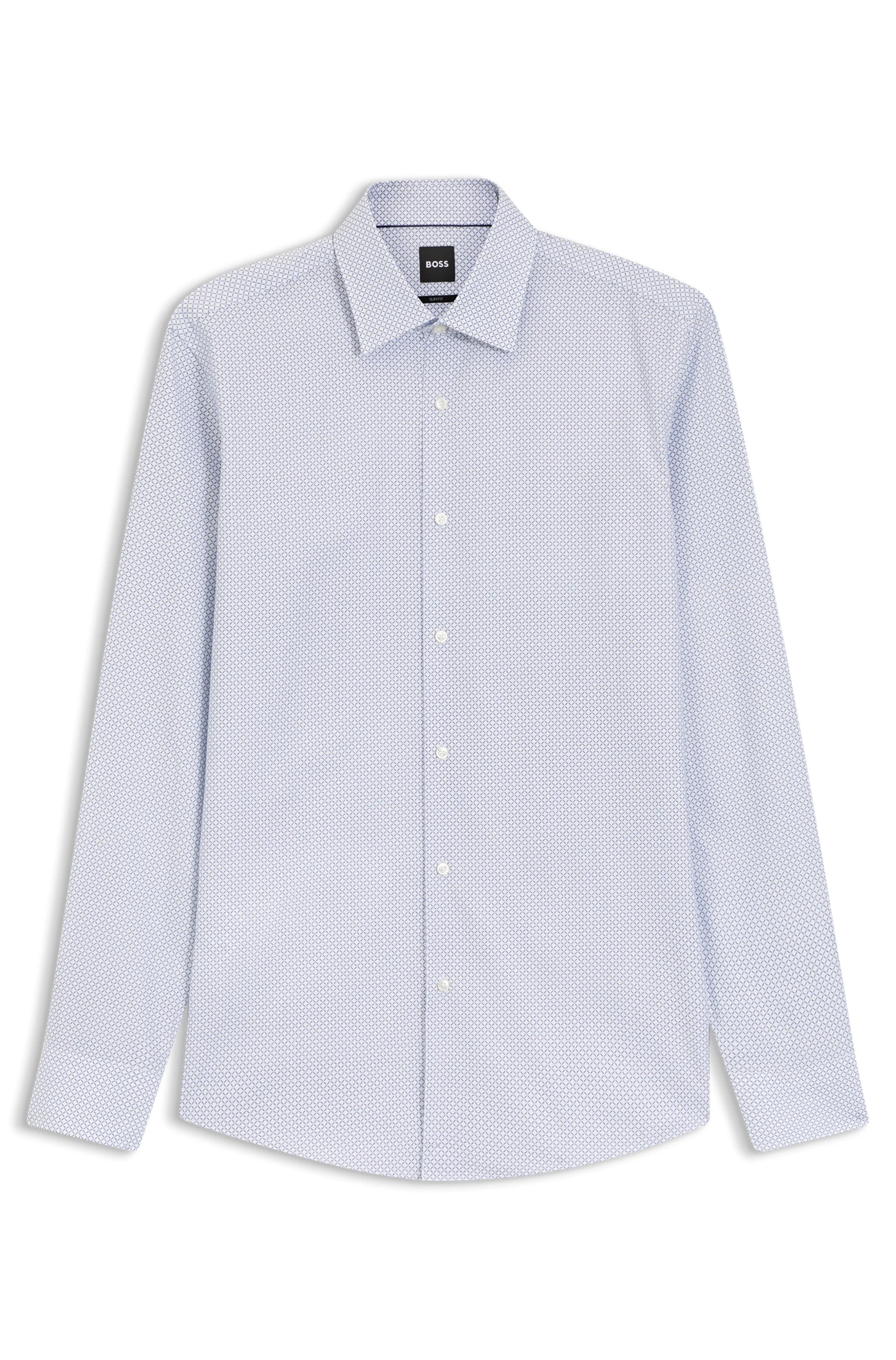 Camisa Slim Fit Em Sarja Estampada — imagem 1