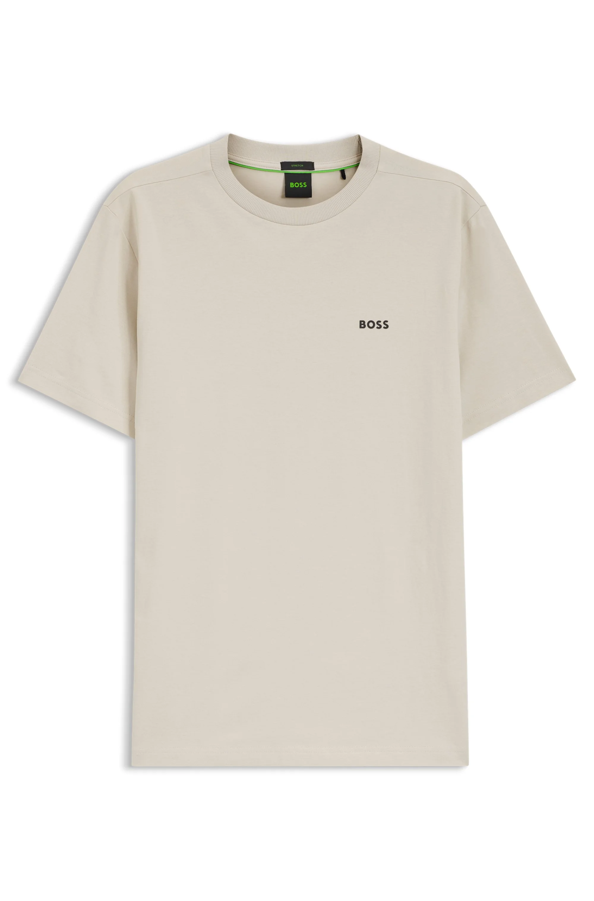 Camiseta Em Algodão Elástico Com Logo Contrastante — imagem 1