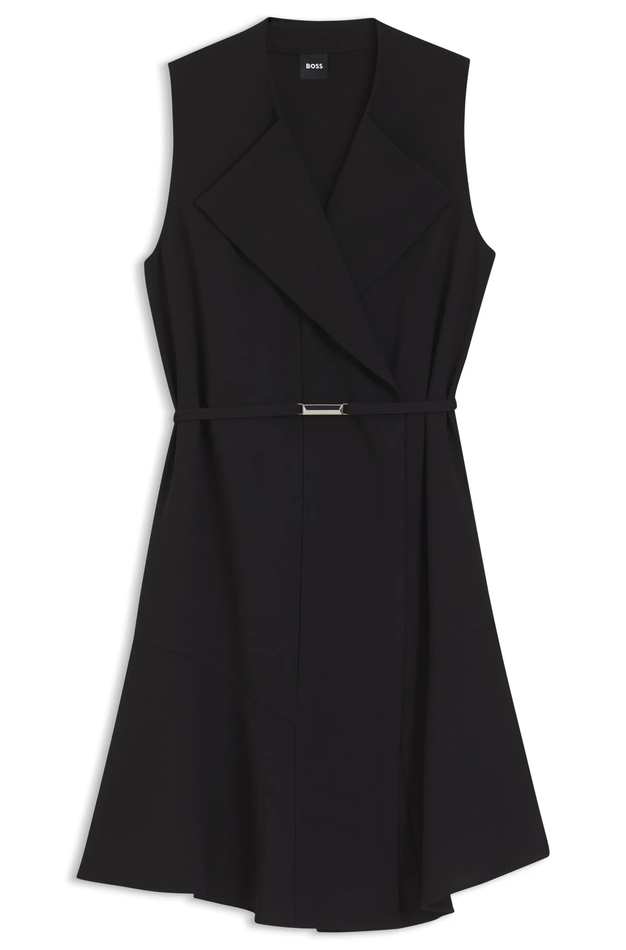 Vestido Com Cinto Em Crepe Suave