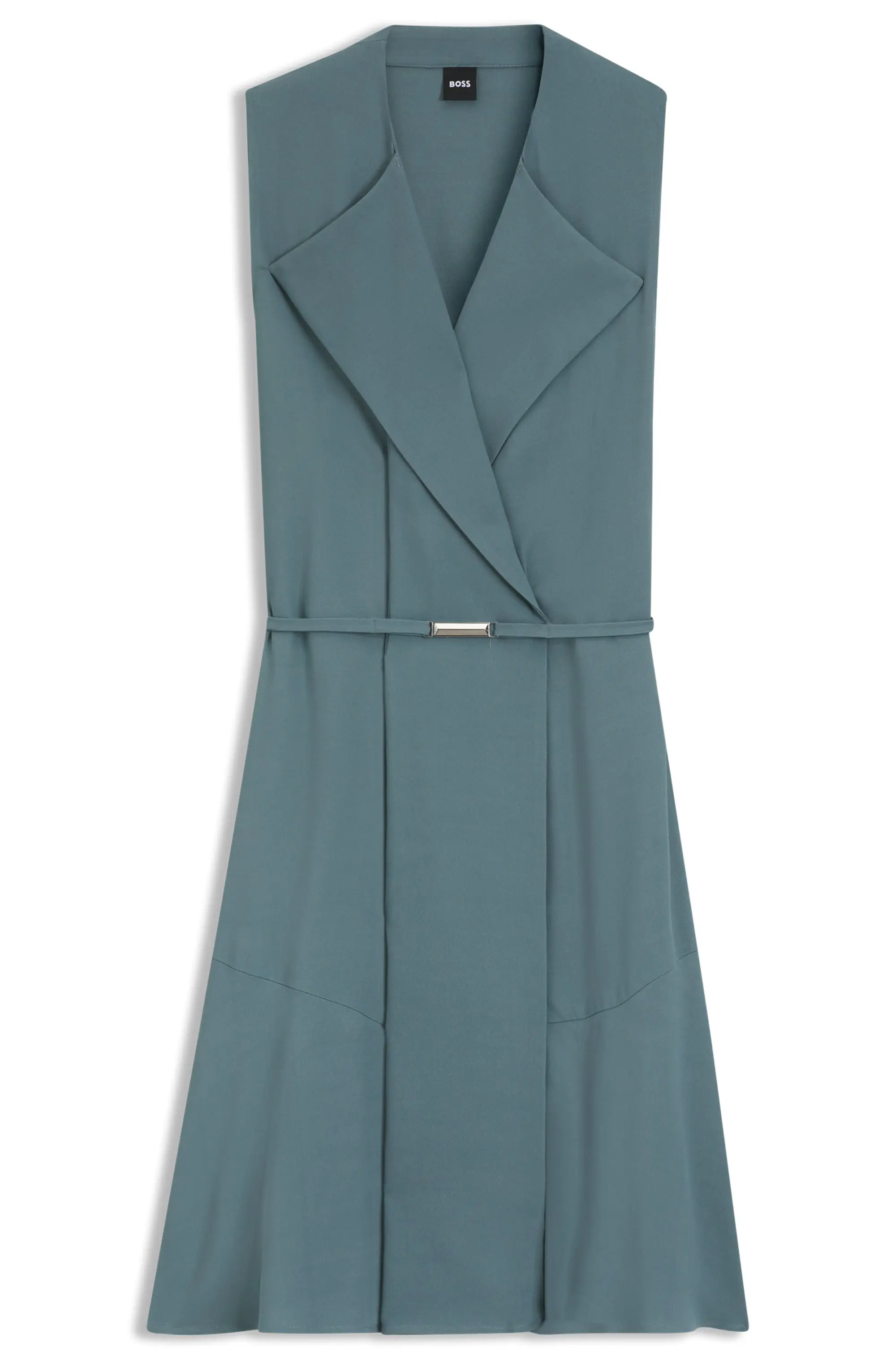 Vestido Com Cinto Em Crepe Suave
