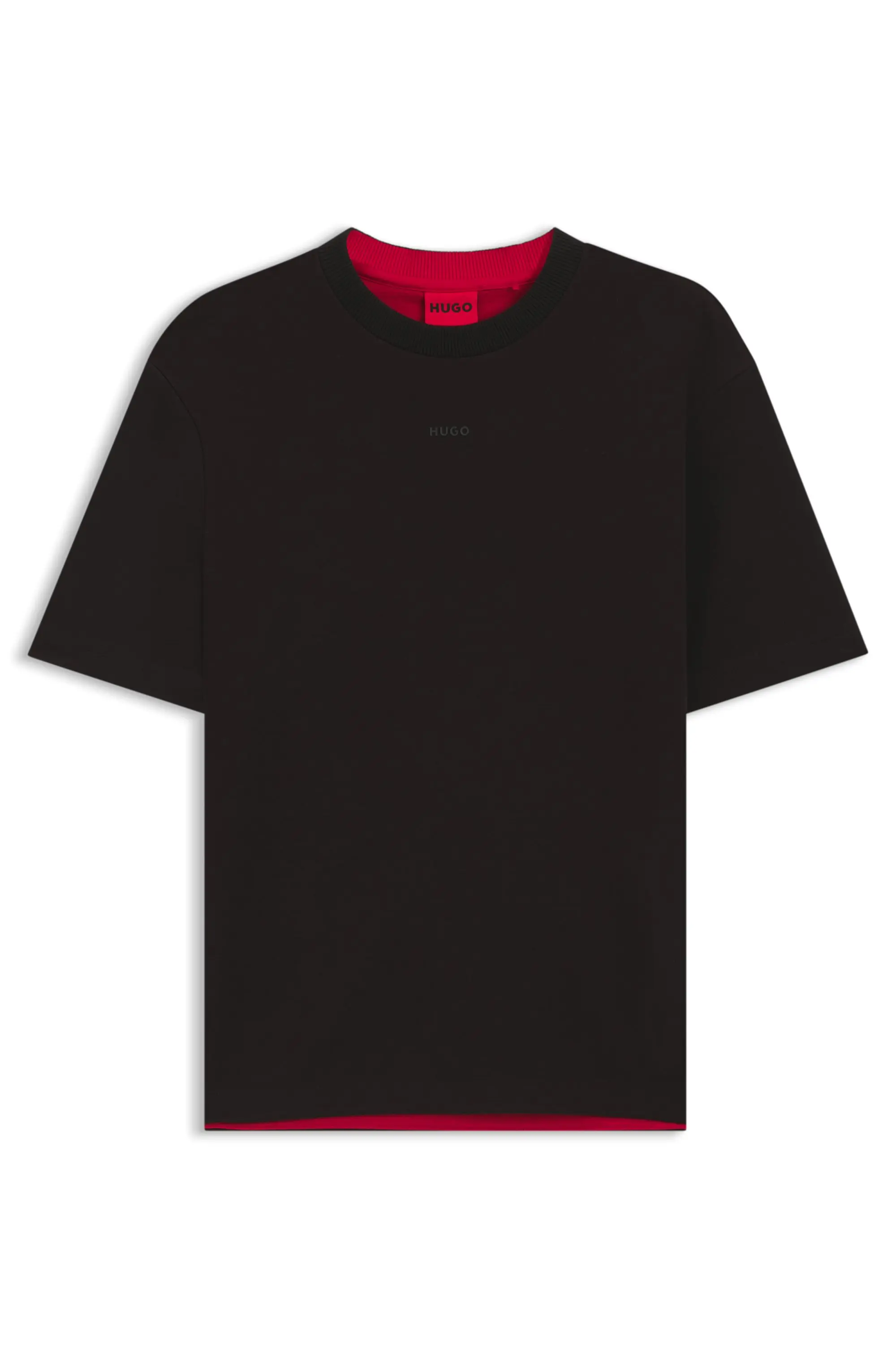 Camiseta Ajuste Descontraído Em Algodão Elástico