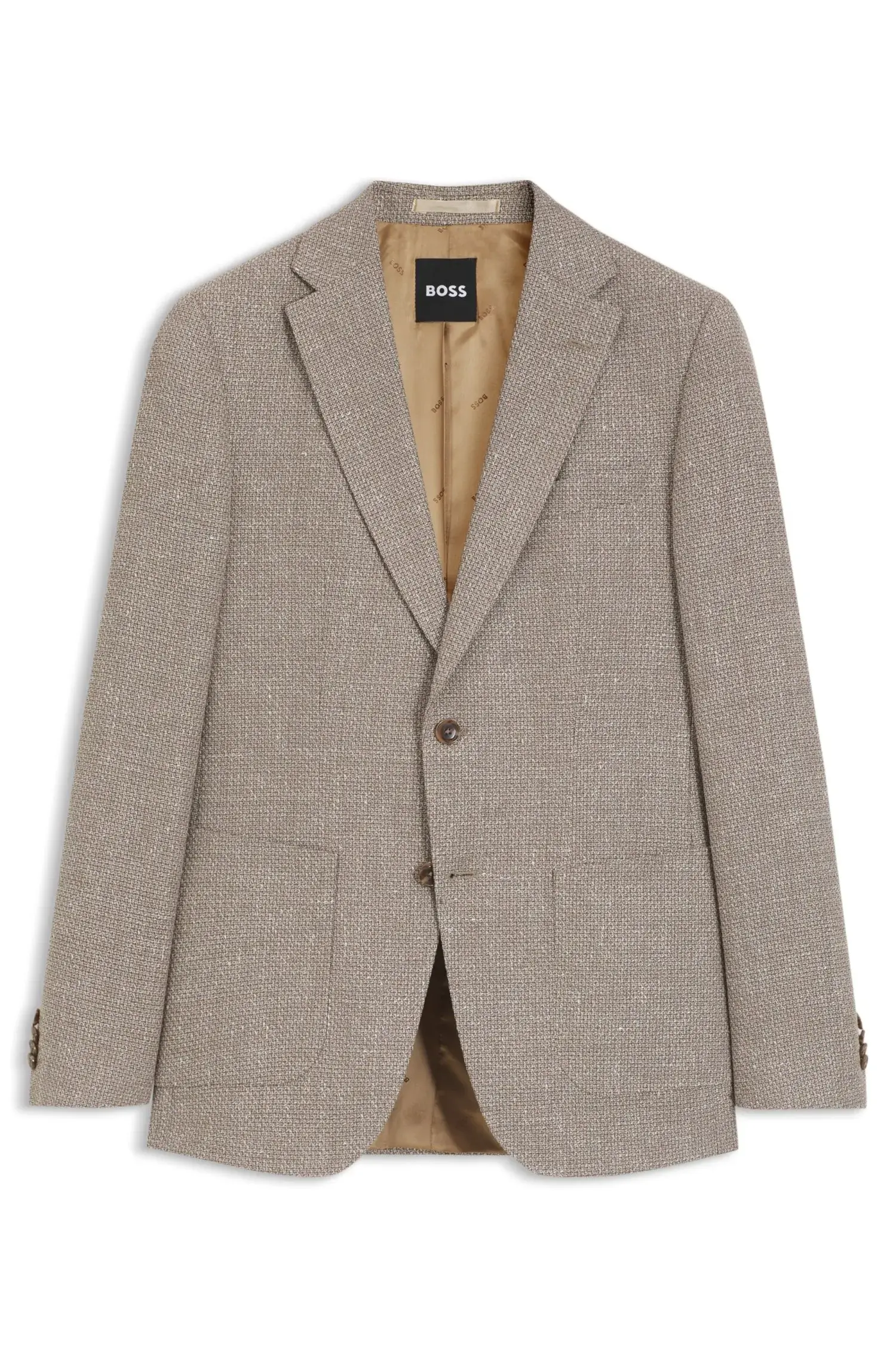 Blazer Slim Fit Em Mistura De Lã Virgem