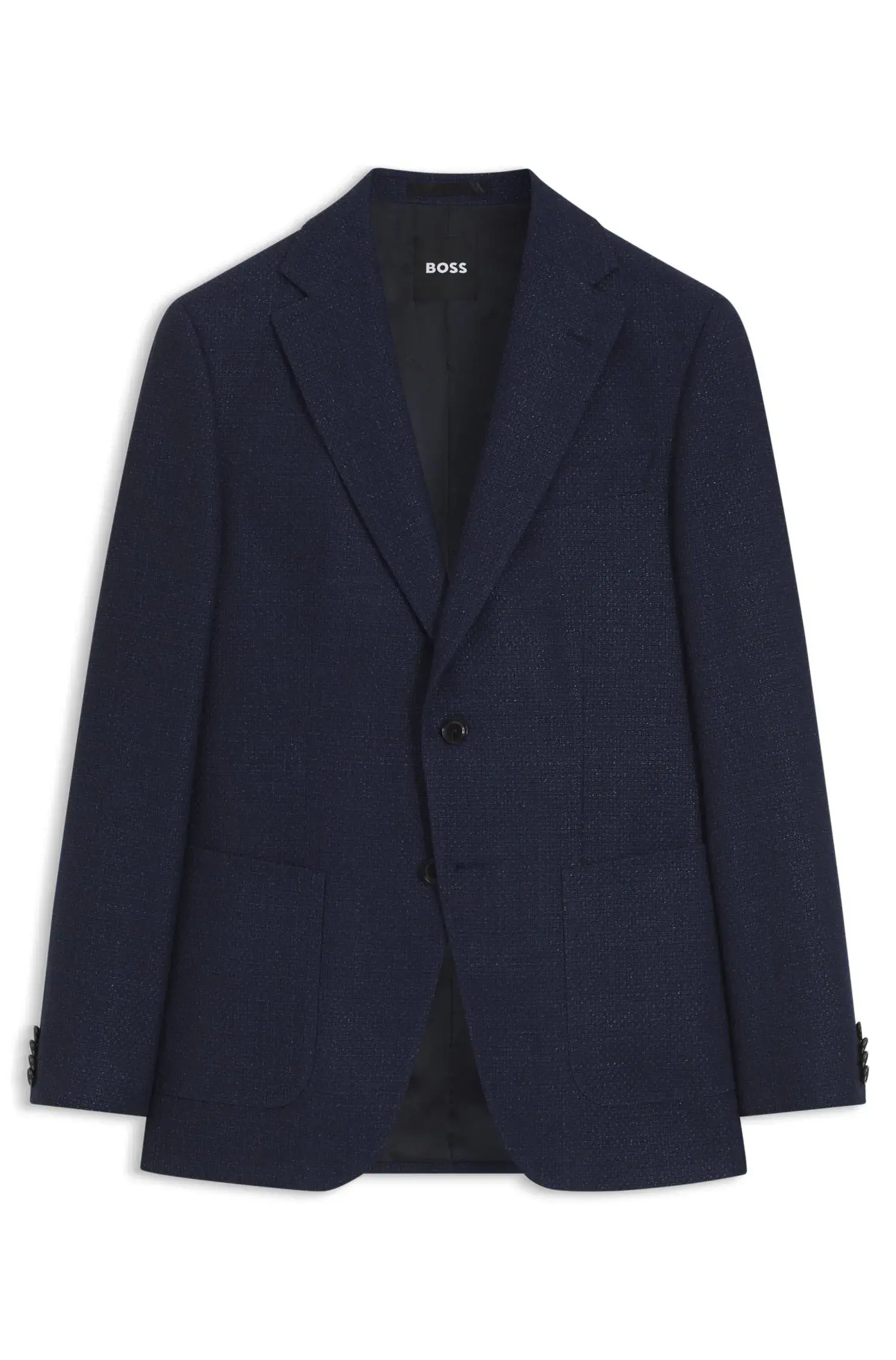 Blazer Slim Fit Em Mistura De Lã Virgem