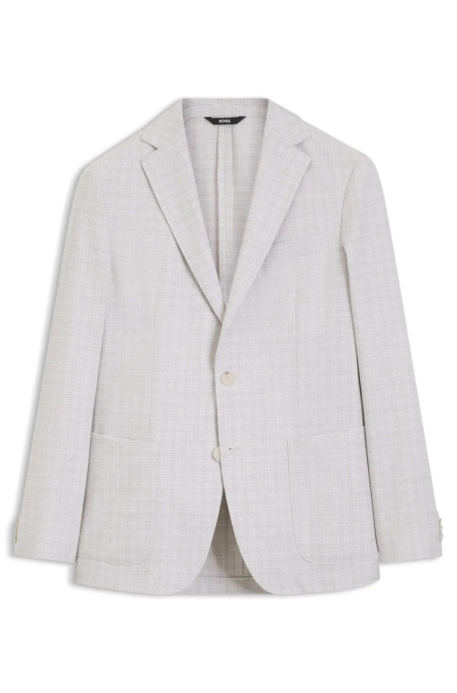 Blazer Slim Fit Em Lã Virgem E Algodão