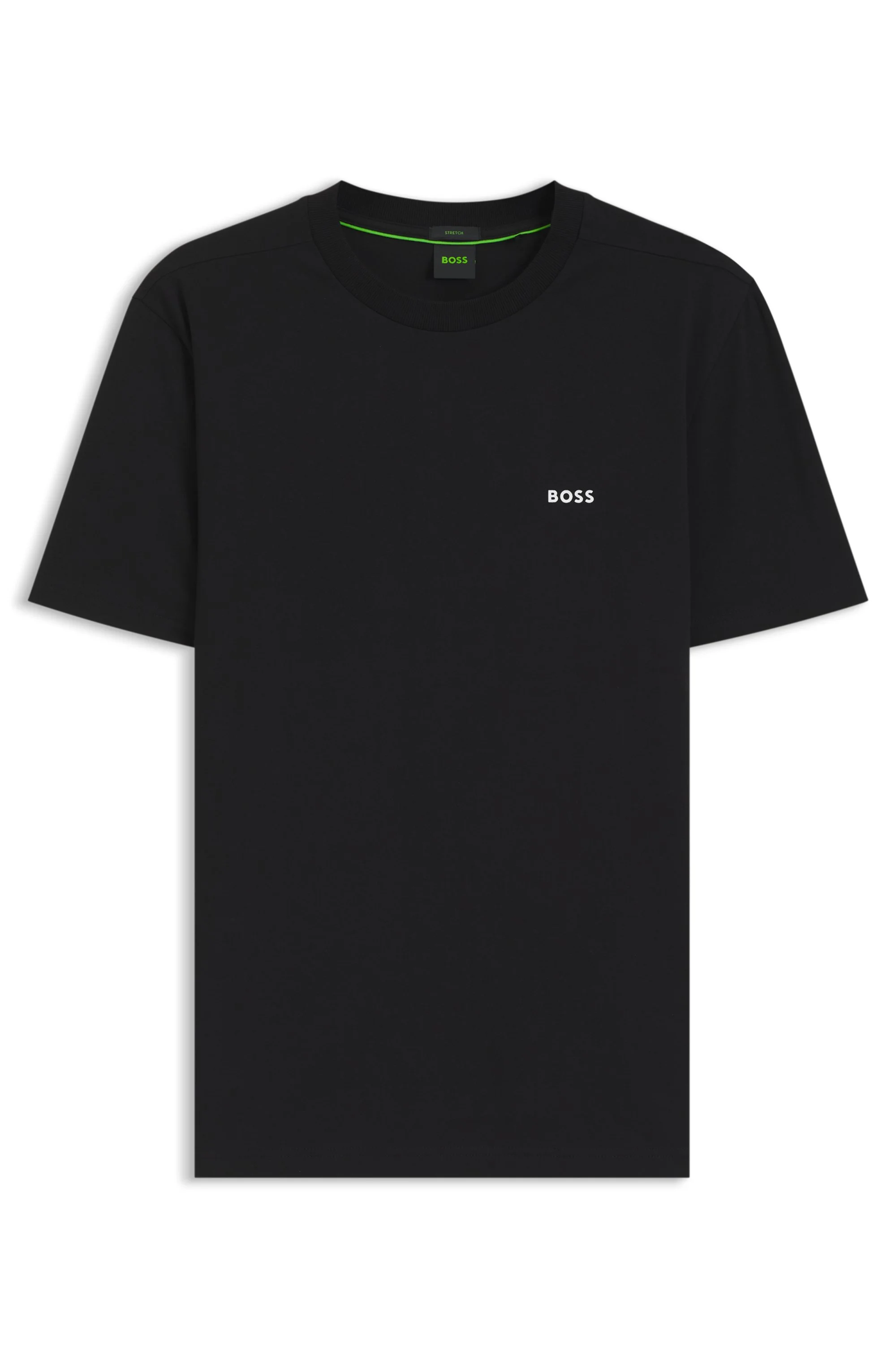 Camiseta Regular Fit Em Algodão Elástico Com Logo Contrastante — imagem 1