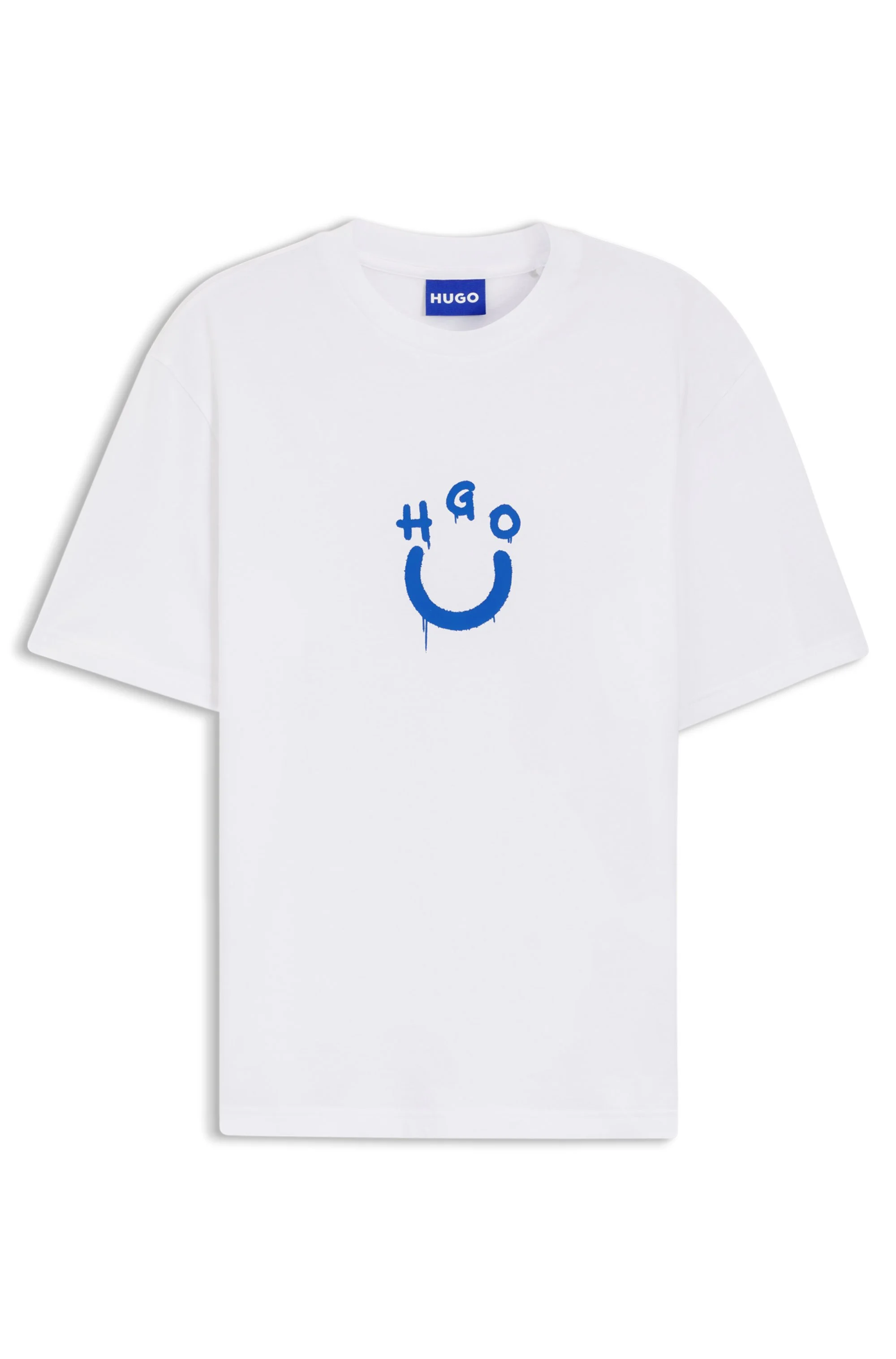 Camiseta Em Jersey De Algodão Com Logo Happy HUGO — imagem 1