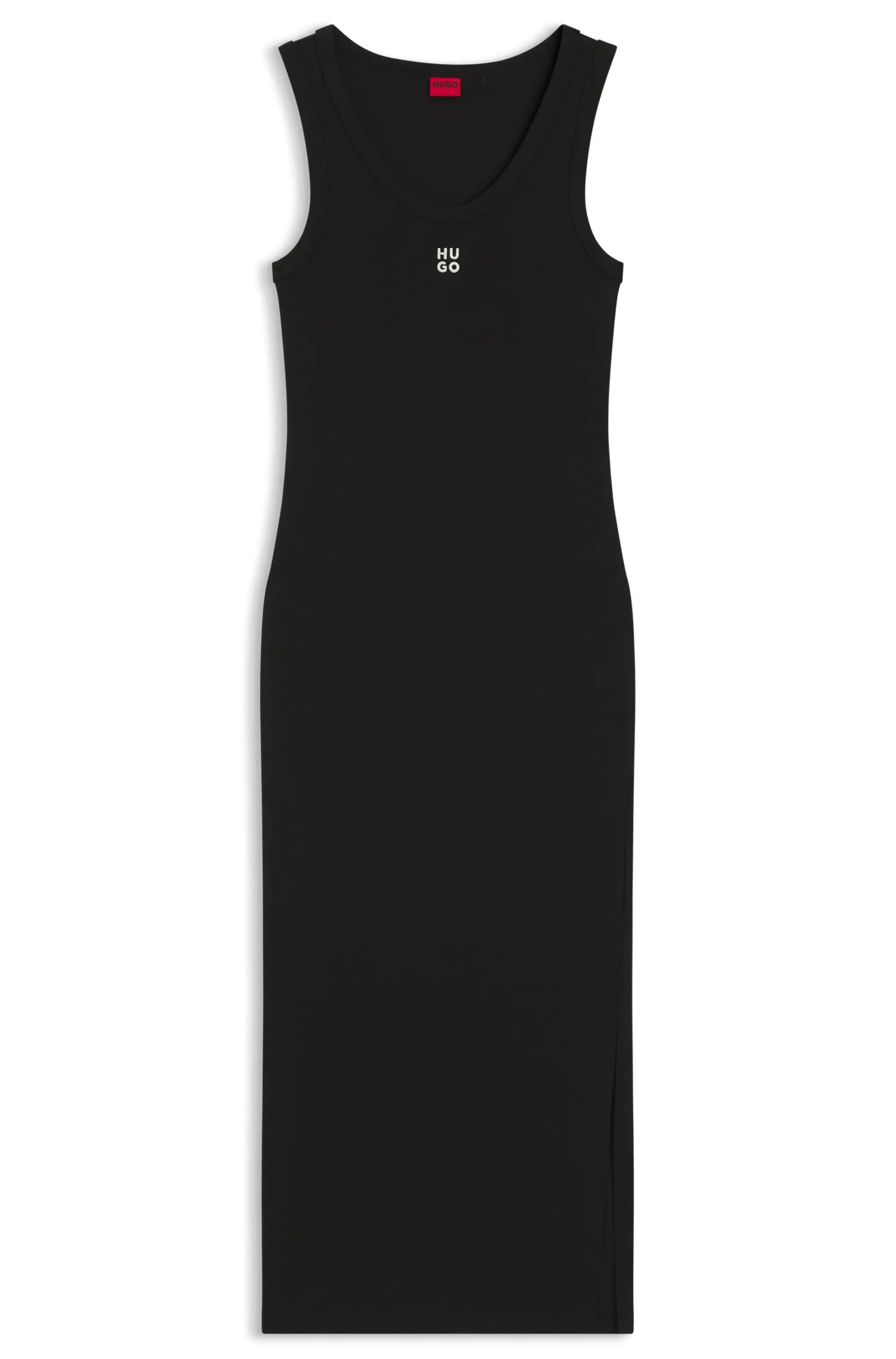 Vestido Midi Em Jersey De Algodão Com Logo Sobreposto