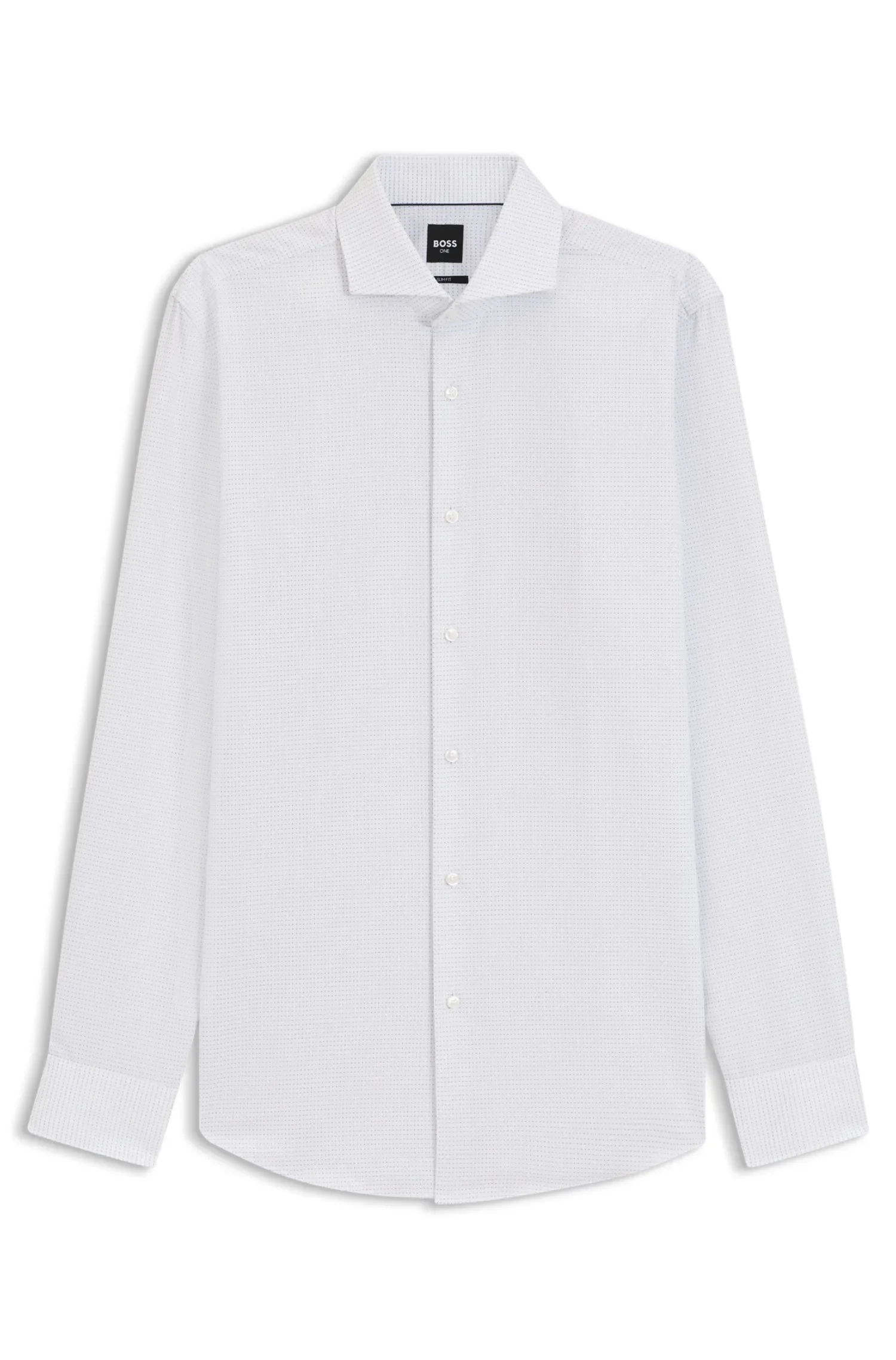 Camisa Slim Fit Em Algodão Estruturado