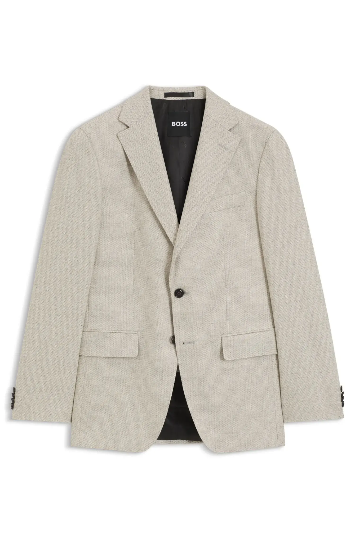 Blazer Slim Fit Em Mistura De Lã E Caxemira Com Padrão
