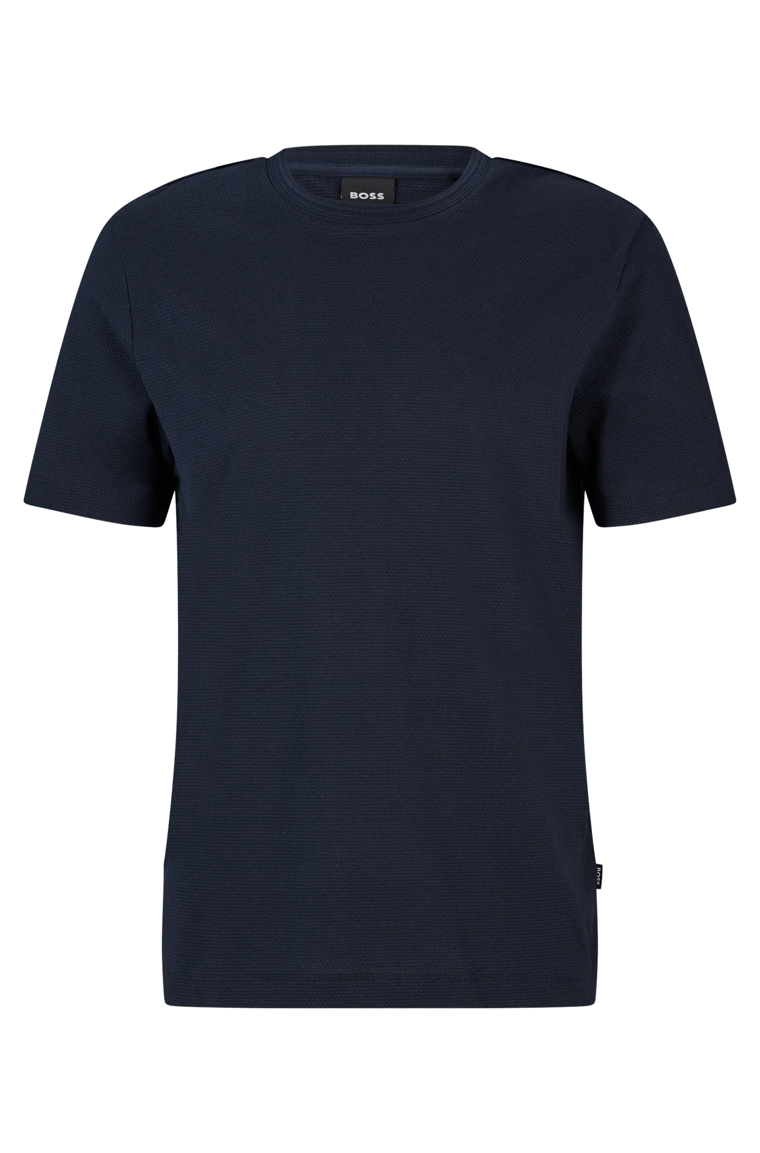 Camiseta Com Mistura De Algodão E Padrão Jacquard De Bolhas — imagem 1