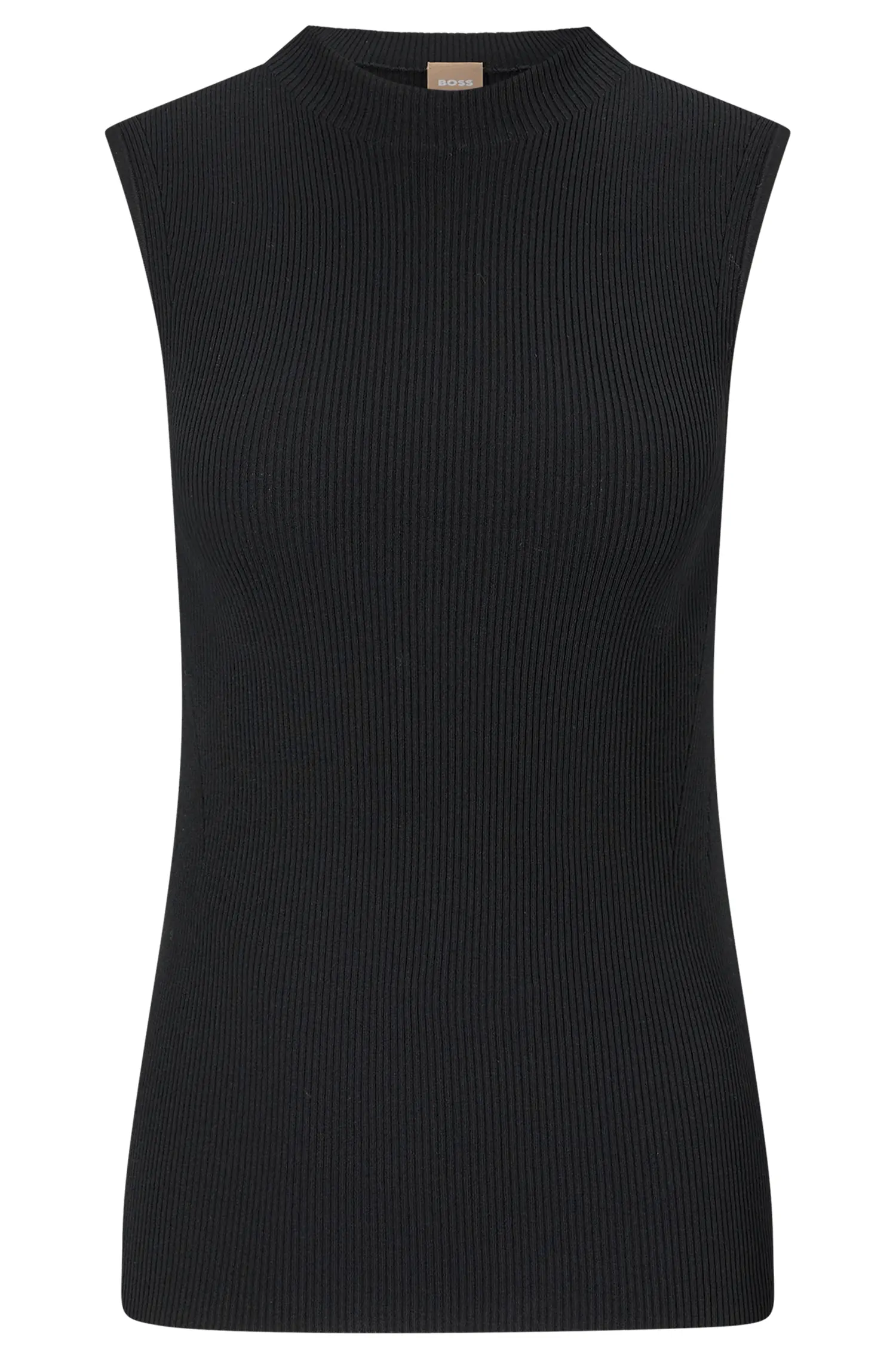 Blusa De Decote Simulado Sem Mangas Com Estrutura Canelada