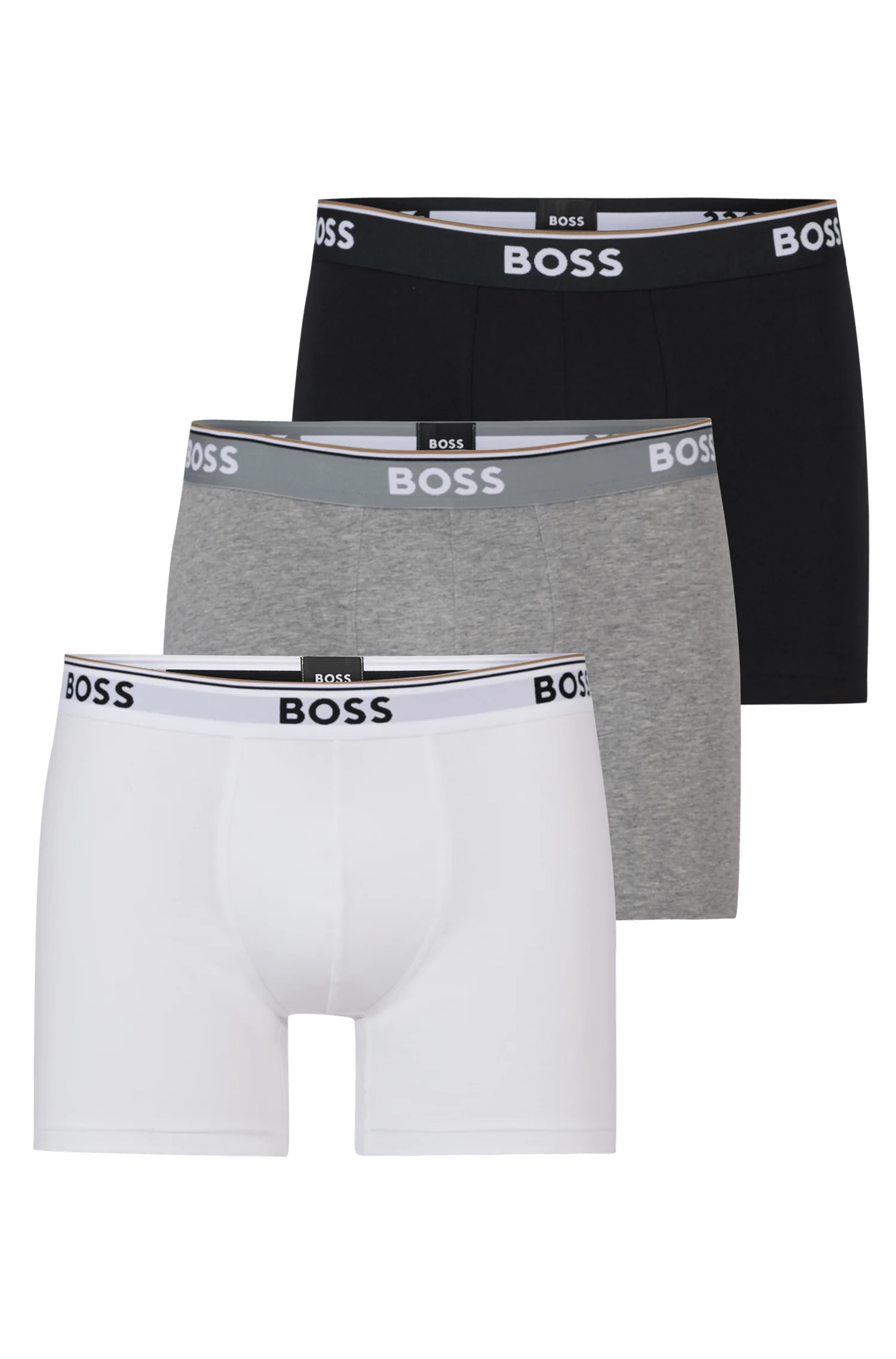 Conjunto De Três Boxers Em Algodão Stretch Com Logotipos — imagem 1