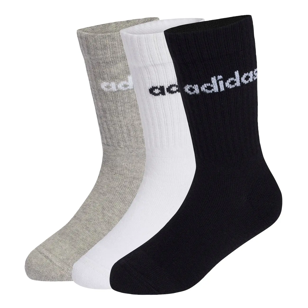 Kit 3 Pares Meias Adidas Linear Crew Infantil