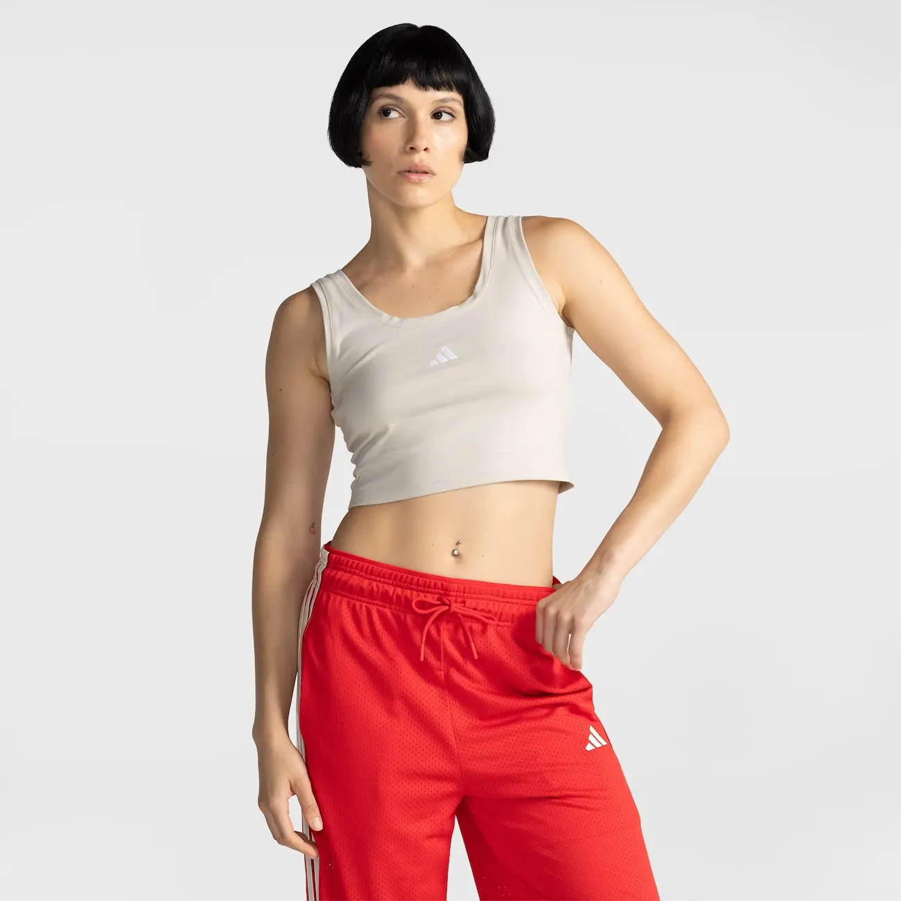 Blusa Cropped Regata Adidas Small Logo Feminina