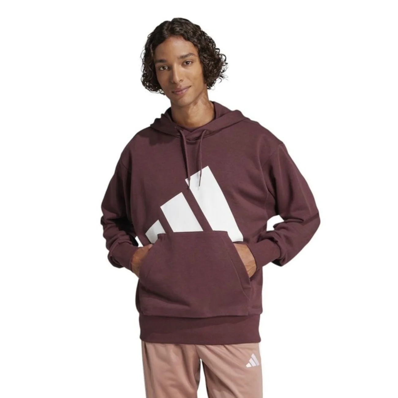 Blusão de Moletom Masculino Adidas com Capuz Essentials Big Logo — imagem 1