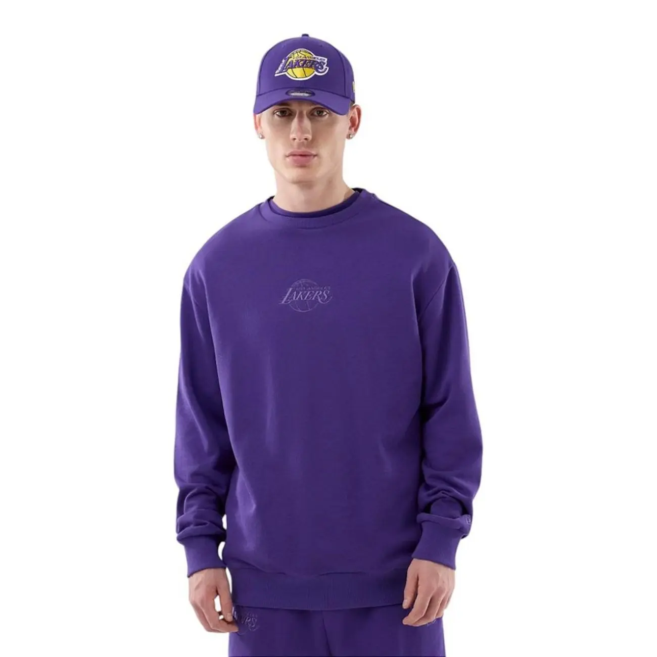 Blusão de Moletom New Era Tonal Crew Los Angeles Lakers Masculino