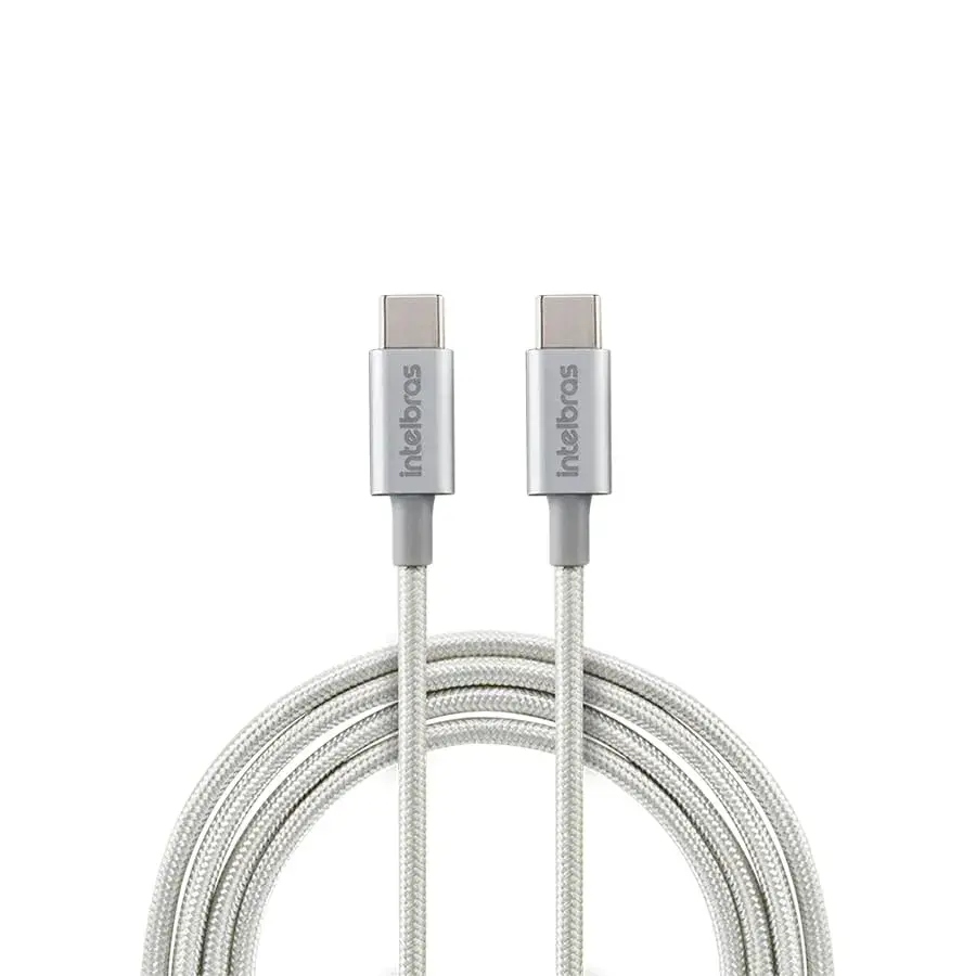 Cabo USB-C para USB-C de 1,5m em Nylon Branco EUCC 15NB Intelbras