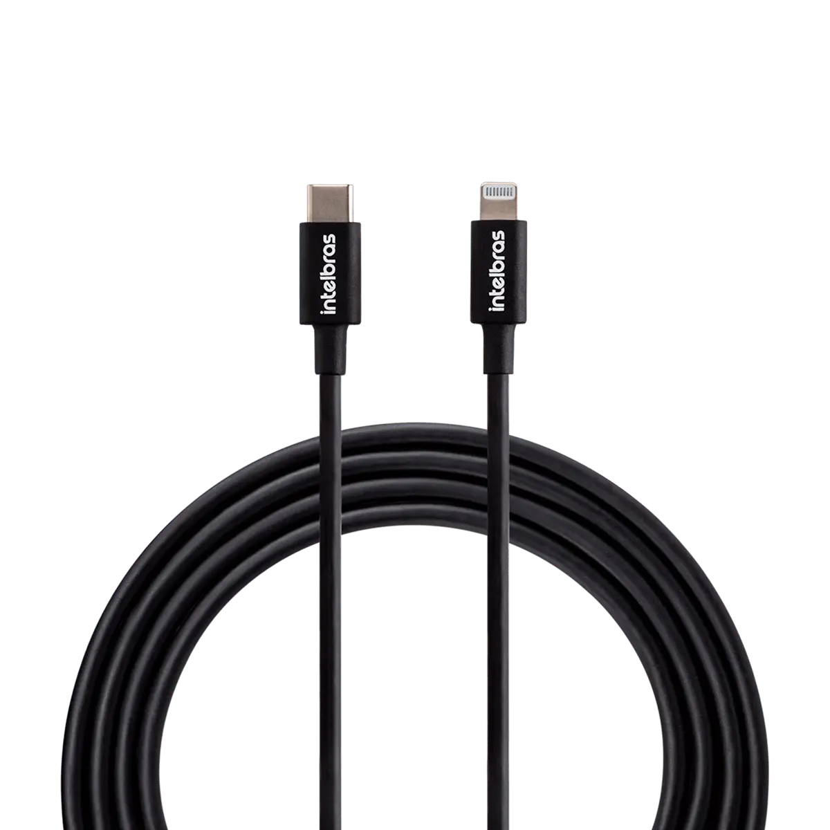 Cabo USB-C Lightning 1,2m em PVC Preto Intelbras EUCL 12PP