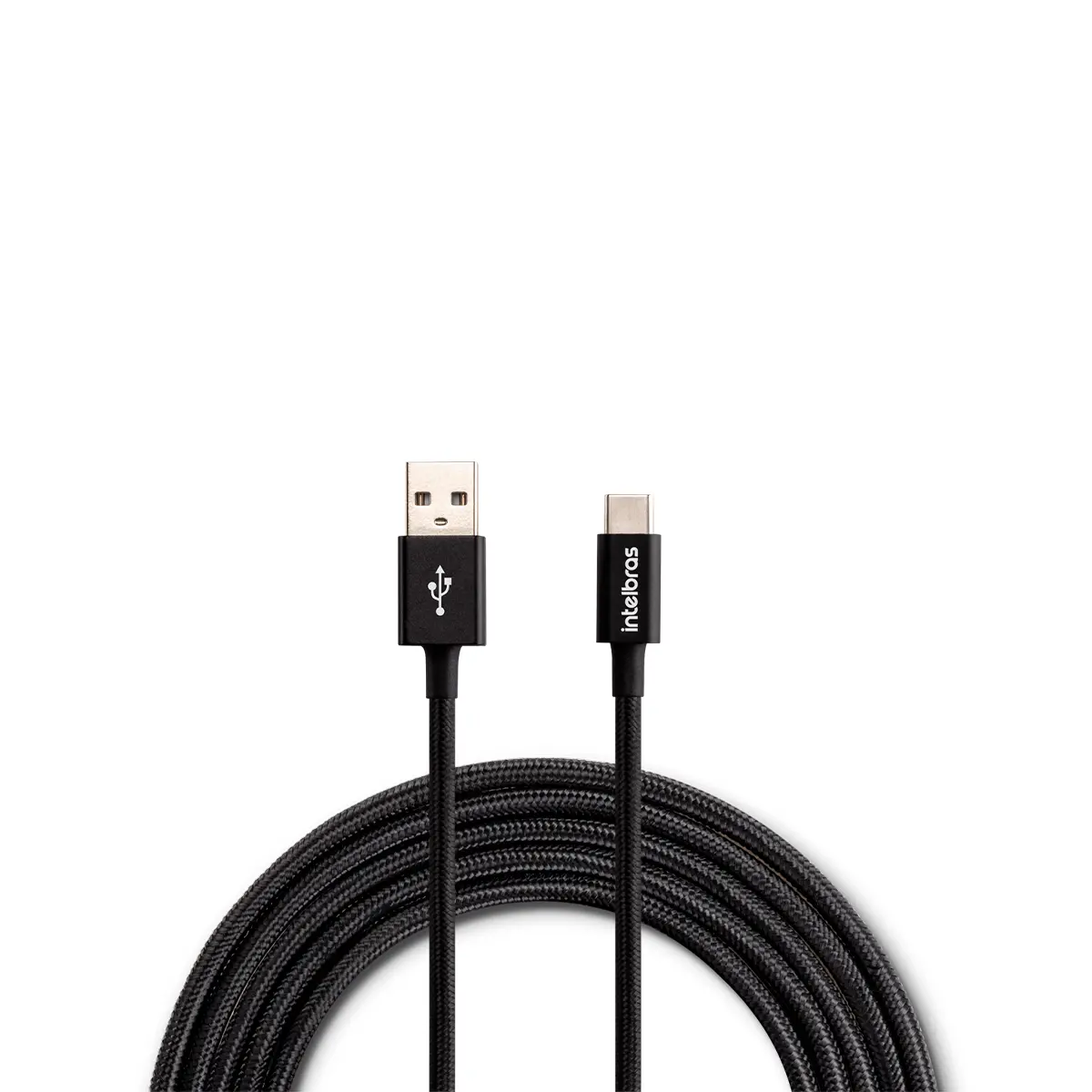 Cabo USB-C 1,5m em Nylon Preto Intelbras EUAC 15NP