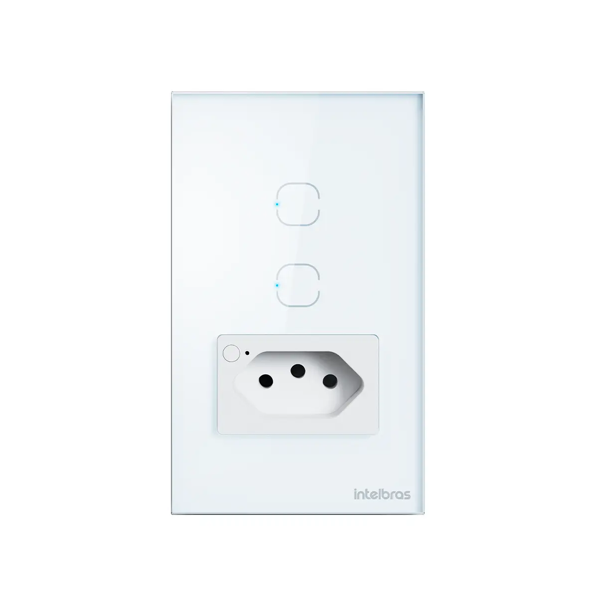 Tomada com 2 Interruptores Inteligentes Wi-fi ETS 2002 Branco Intelbras