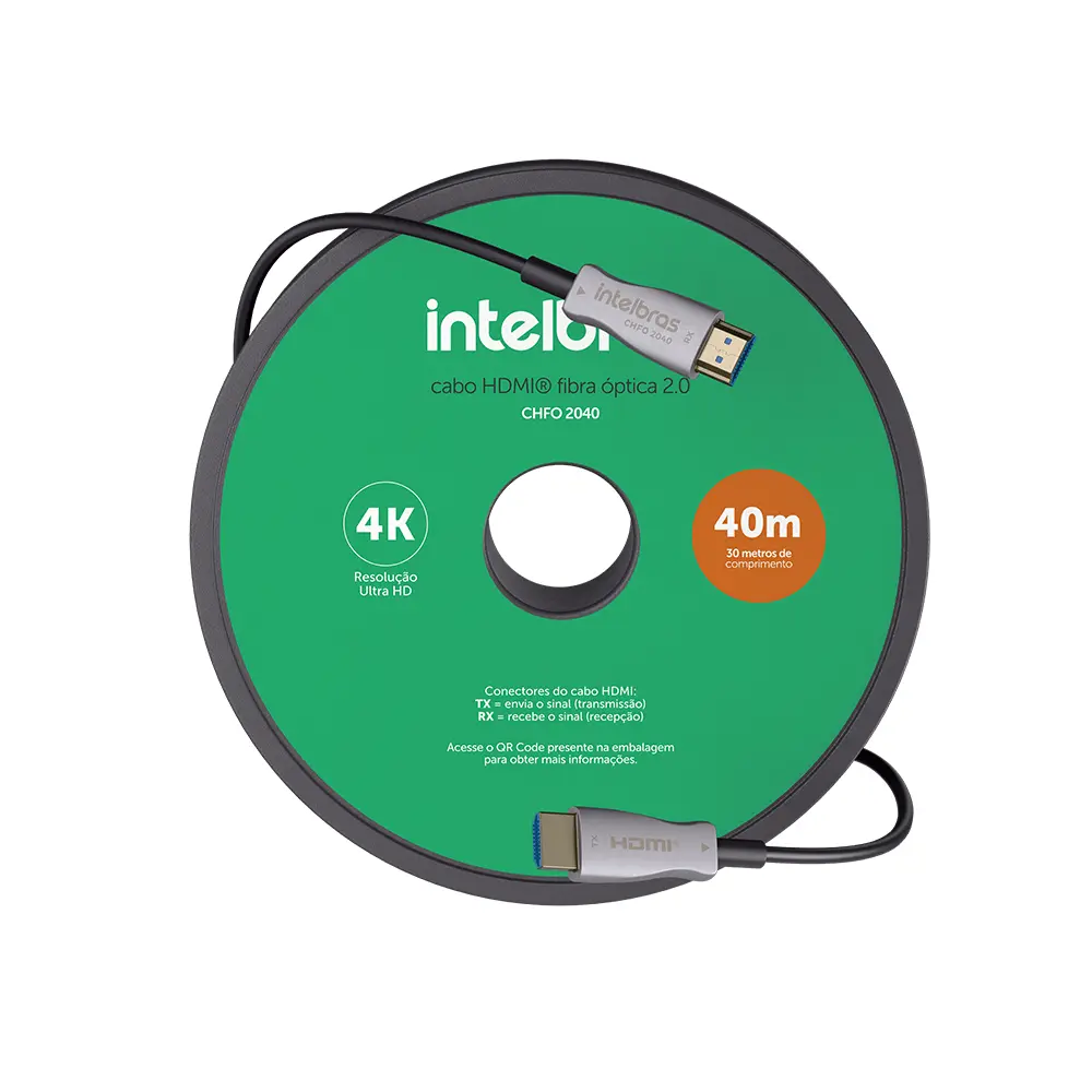 Cabo HDMI Fibra óptica 2.0 CHFO 2040 Intelbras
