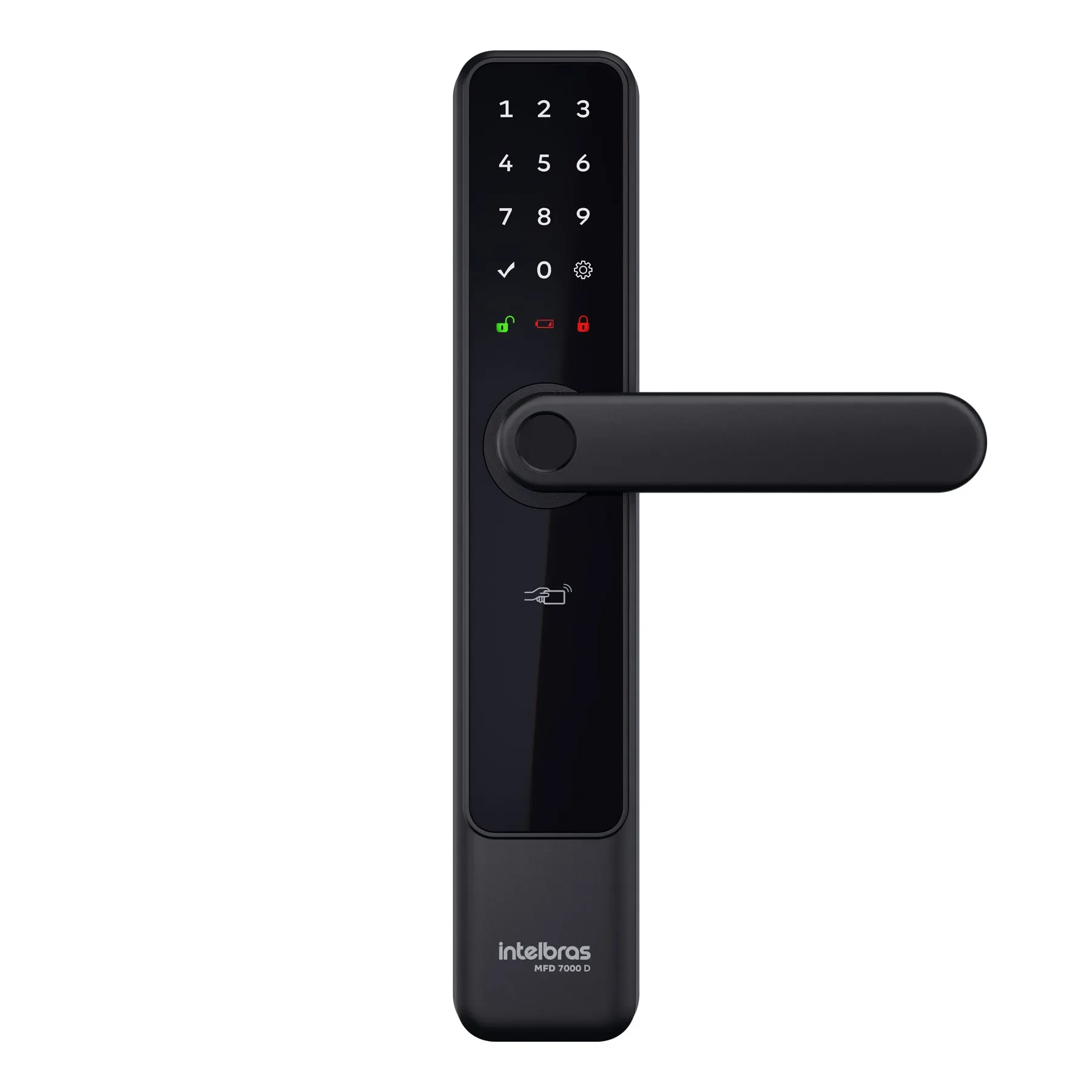 Fechadura Inteligente de Embutir com Maçaneta MFD 7000 D Intelbras — imagem 1