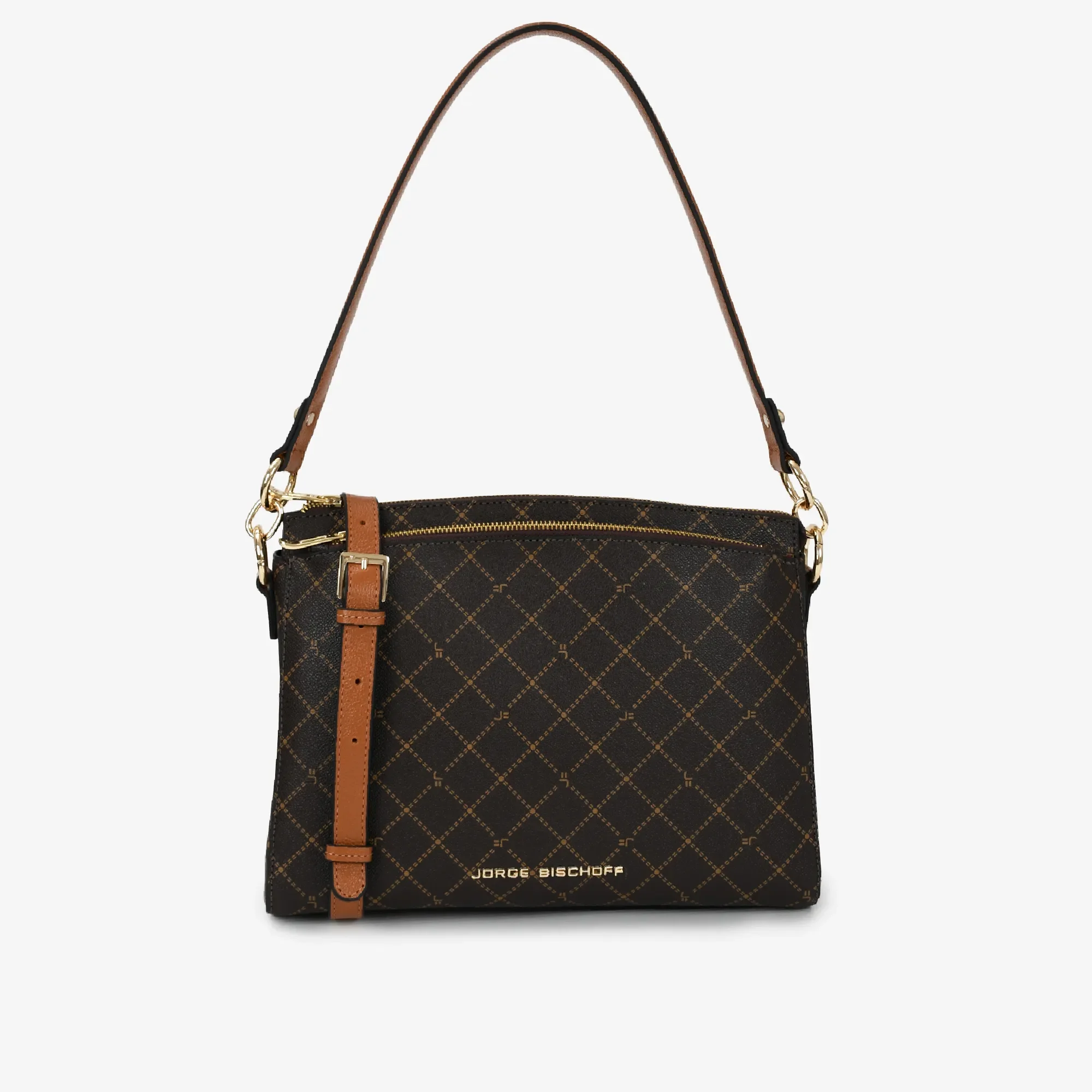 Bolsa De Ombro Marrom Monograma JB — imagem 1