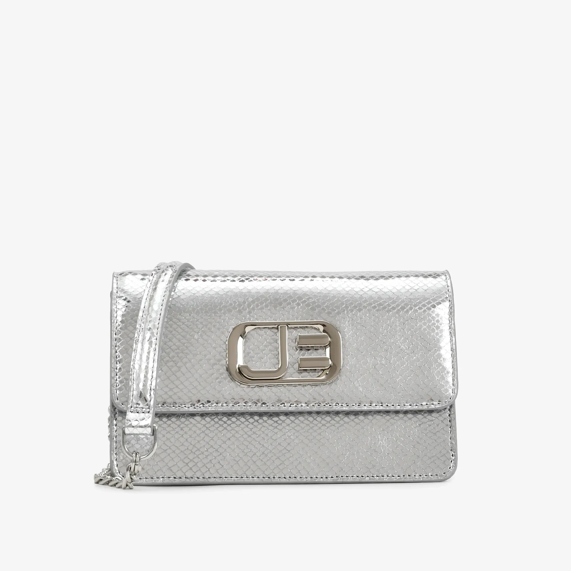 Bolsa Transversal Prata Couro — imagem 1