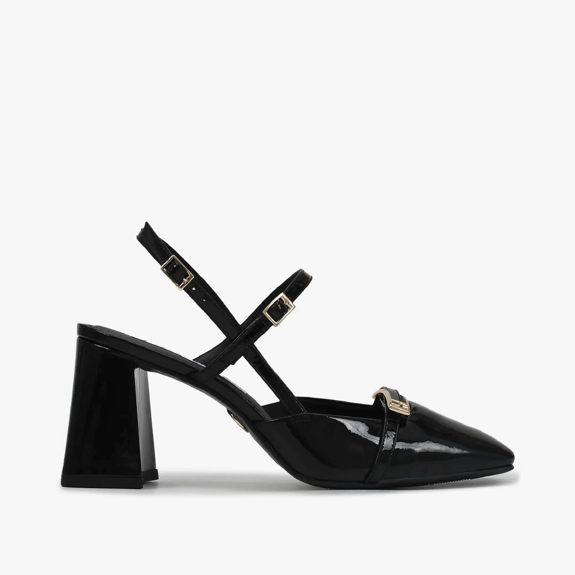 Slingback Preto Verniz Couro — imagem 1