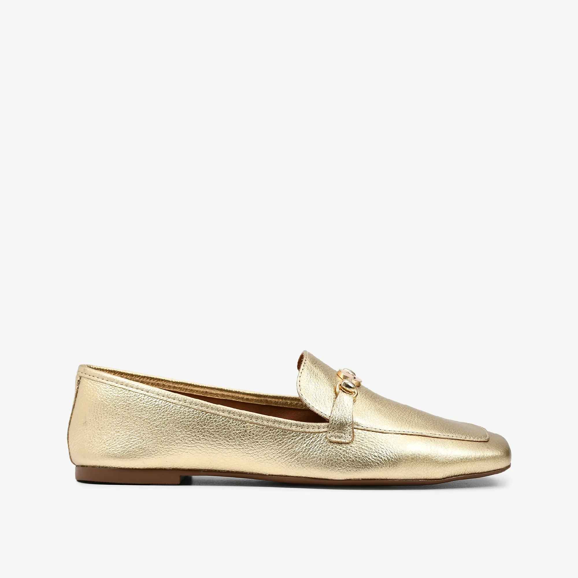 Loafer Bridão Dourado Ouro Couro — imagem 1