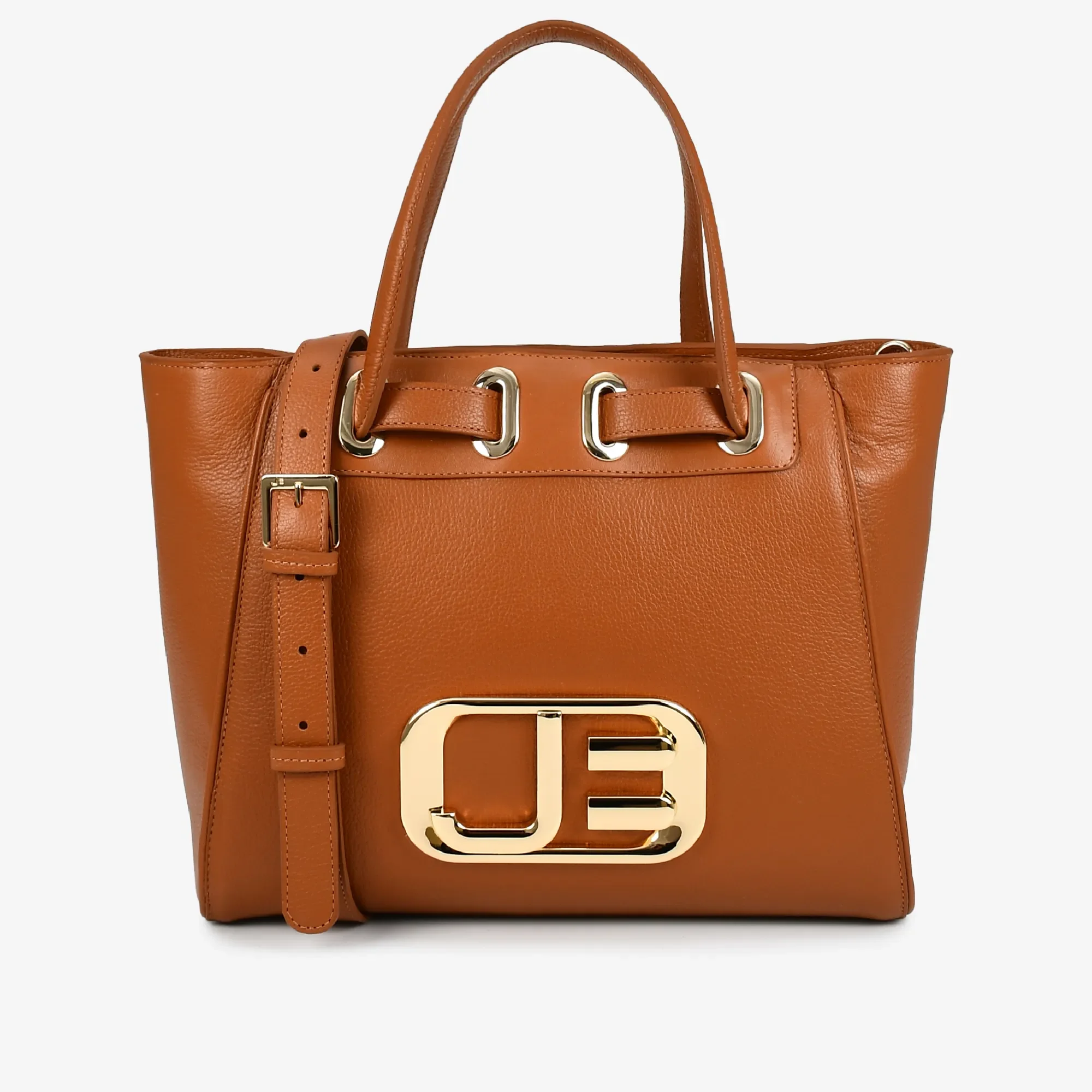 Bolsa Tote Caramelo Jb Dourado Couro — imagem 1