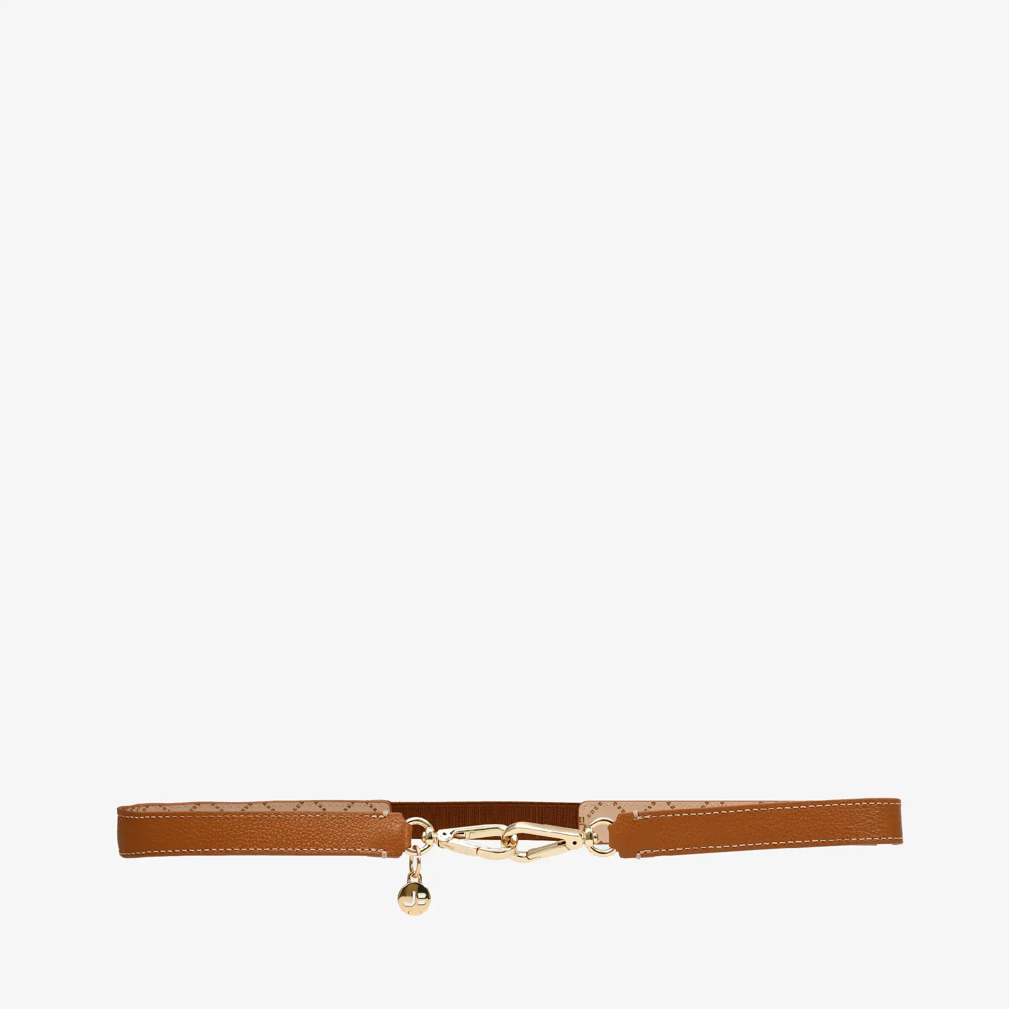 Cinto Caramelo Metal Dourado Couro
