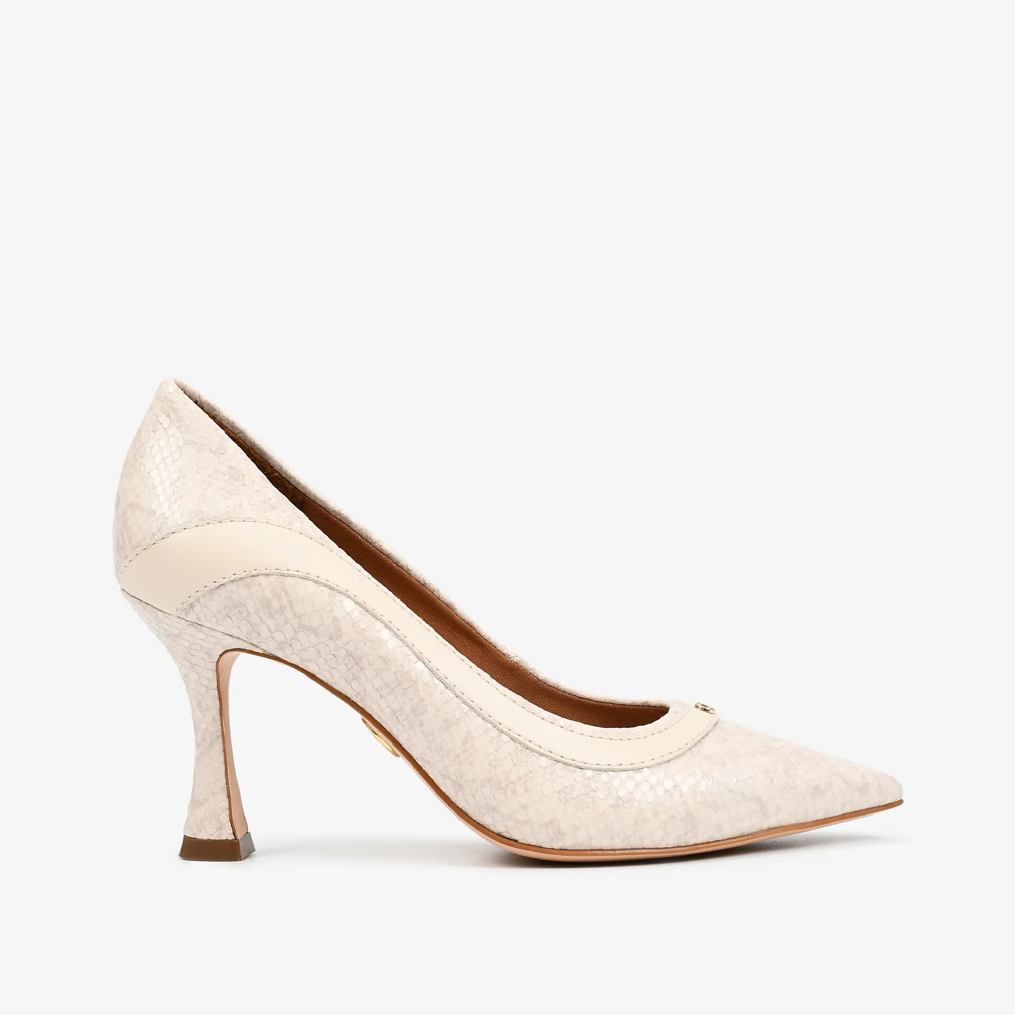Scarpin Off White Bruleé Snake Couro — imagem 1