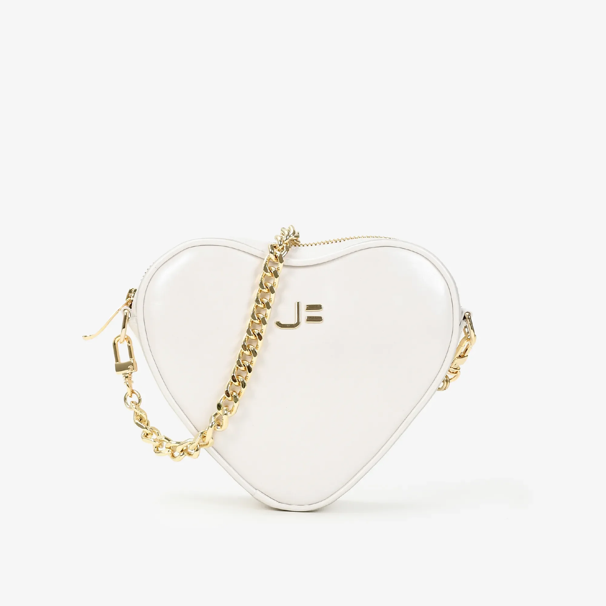 Bolsa De Ombro Branco Say Yes Coração Couro Acetinado — imagem 1
