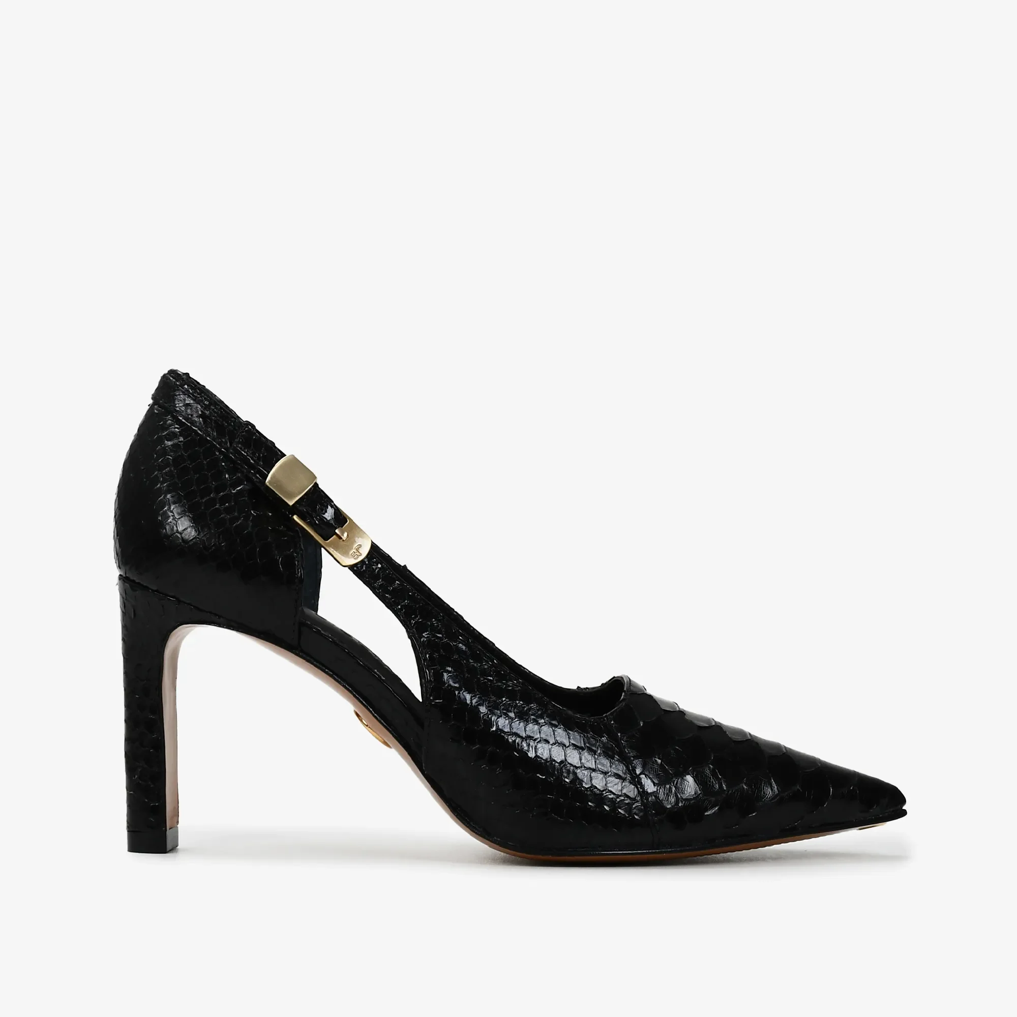 Scarpin Preto Cobra Python — imagem 1