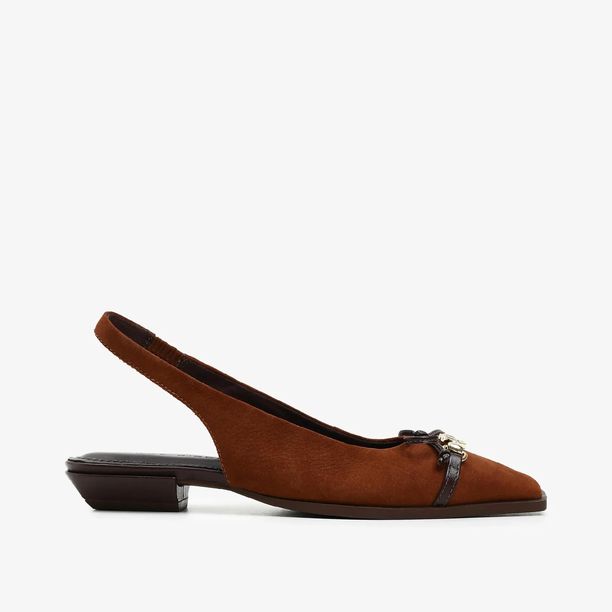 Slingback Marrom Tabaco Couro — imagem 1