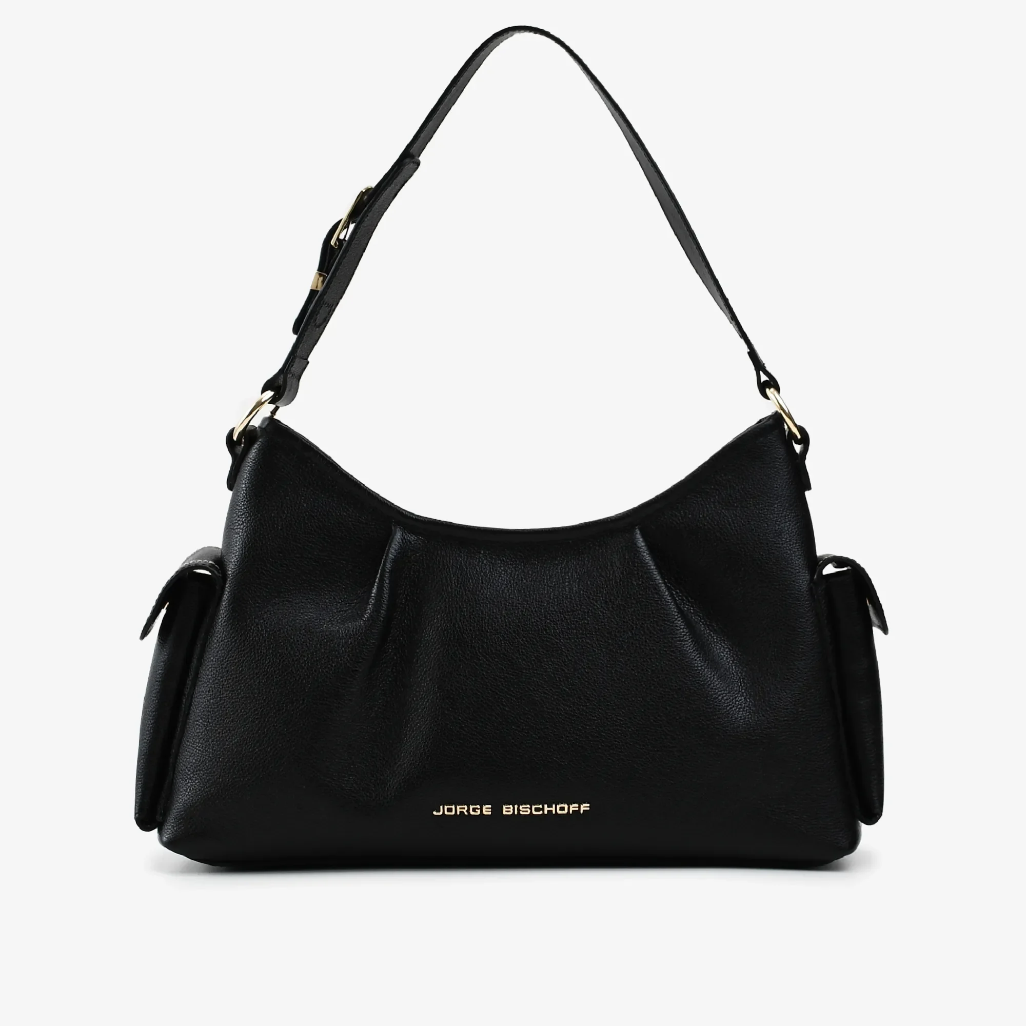 Bolsa De Ombro Preto Couro — imagem 1