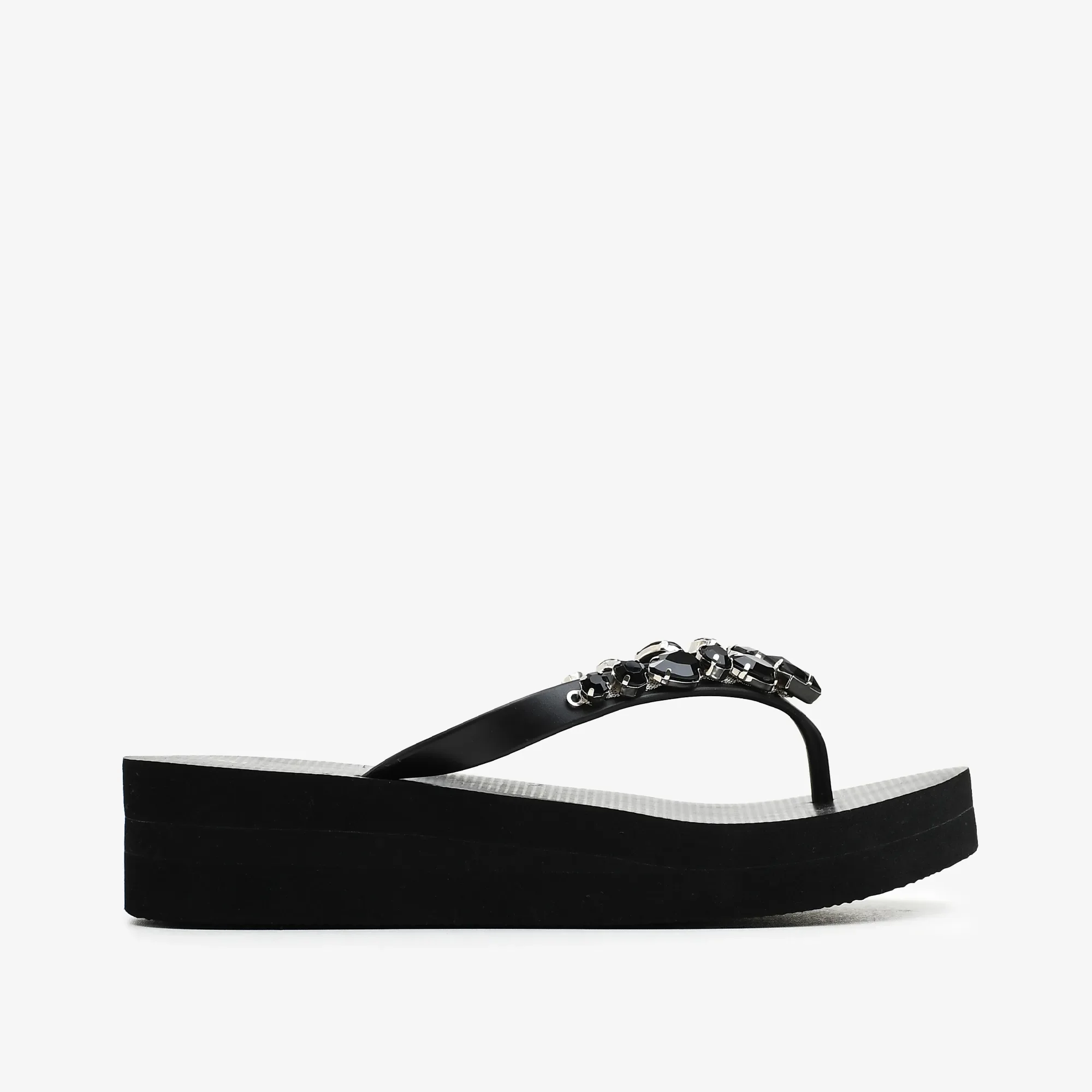 Chinelo Plataforma Pedraria Preto Jb — imagem 1