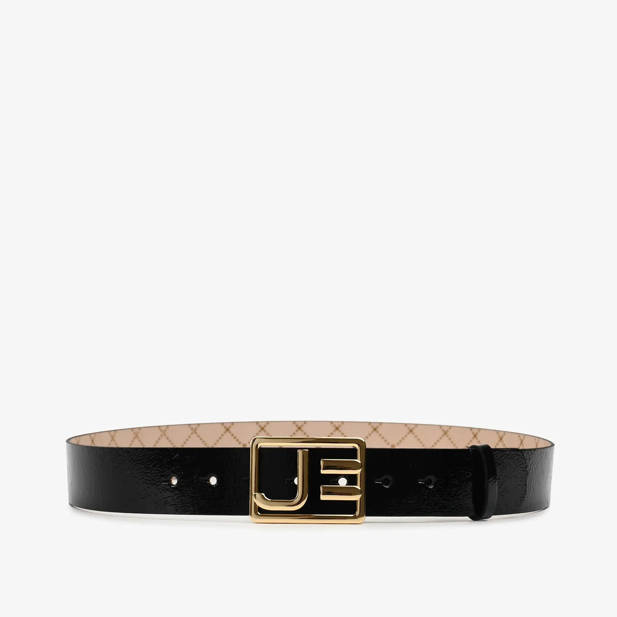 Cinto Preto Fivela Couro Verniz — imagem 1