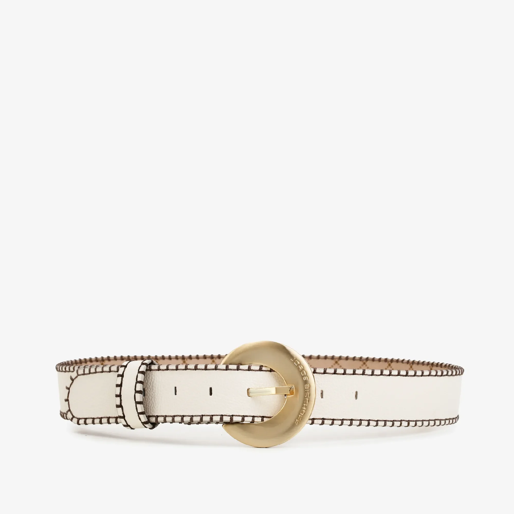 Cinto Off White Algodão Costura Couro — imagem 1
