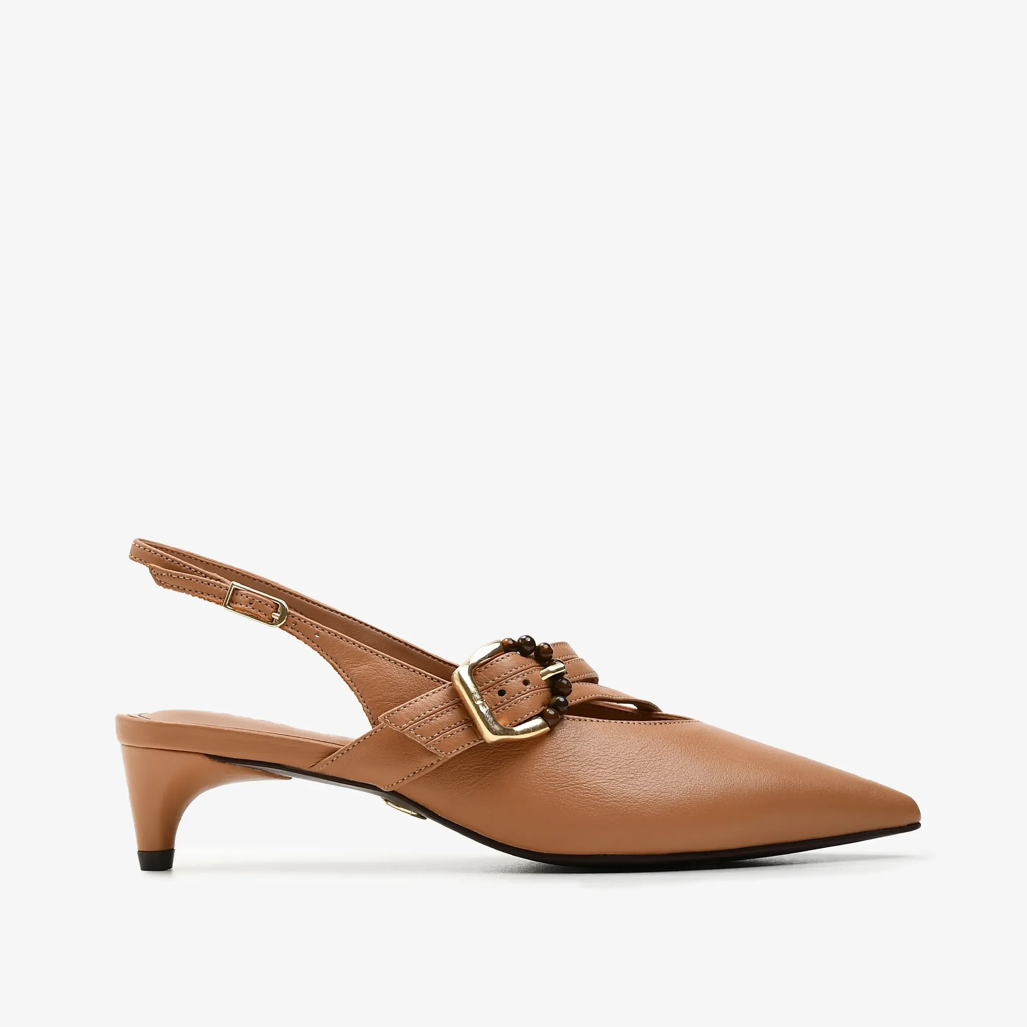 Slingback Caramelo Trigo Couro — imagem 1