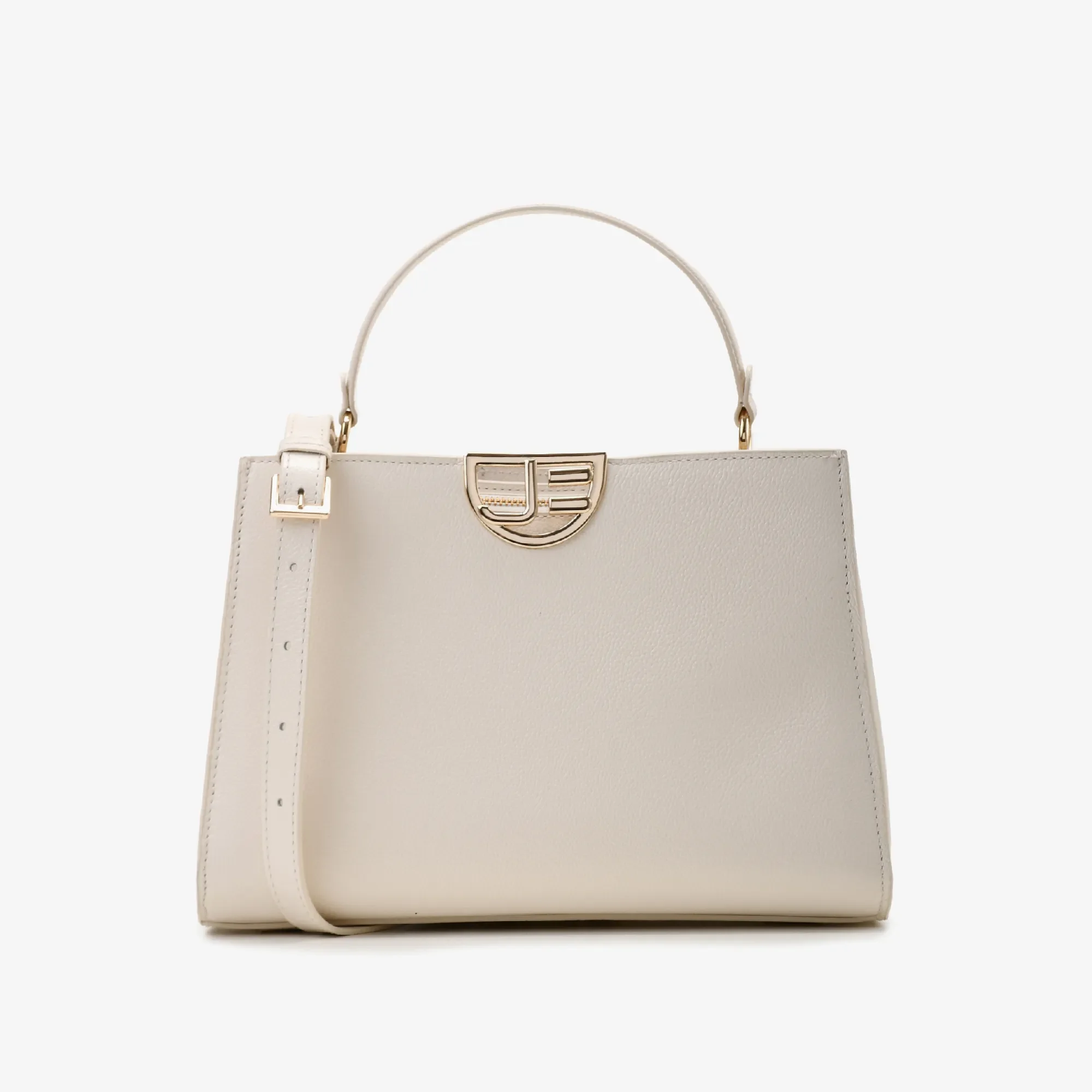 Bolsa Tote Off White Algodão Couro — imagem 1