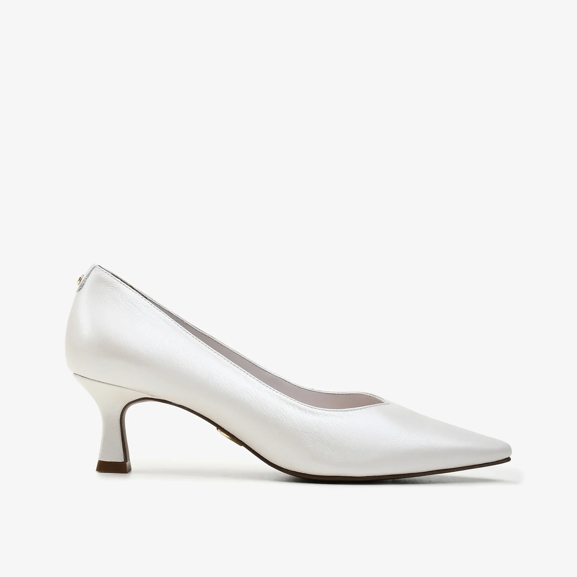 Scarpin Branco Say Yes Couro Acetinado — imagem 1