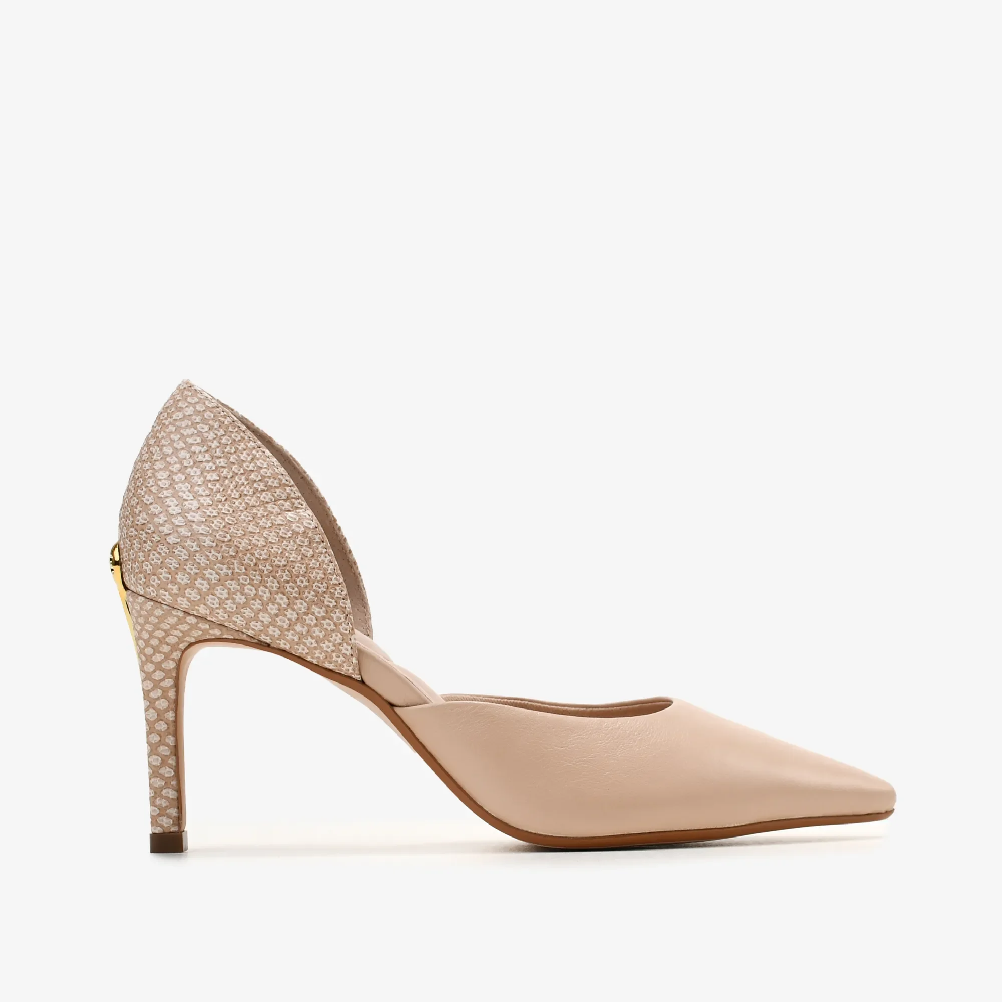 Scarpin Nude Areia Couro — imagem 1