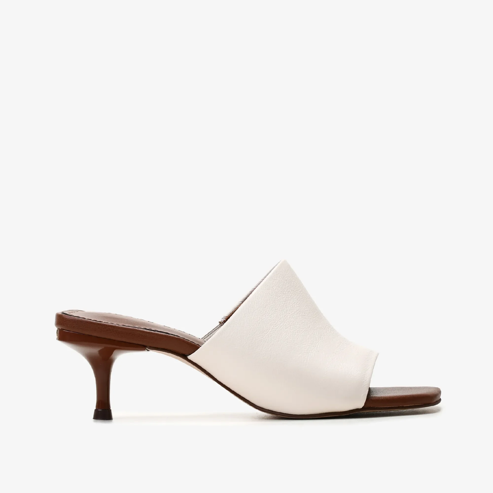 Tamanco Off White Algodão Couro — imagem 1