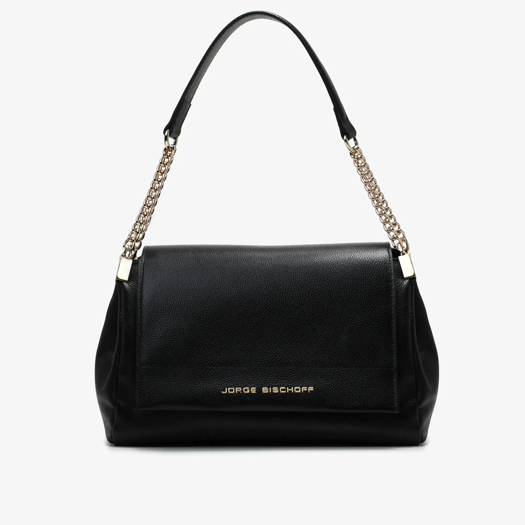 Bolsa De Ombro Preto Couro — imagem 1