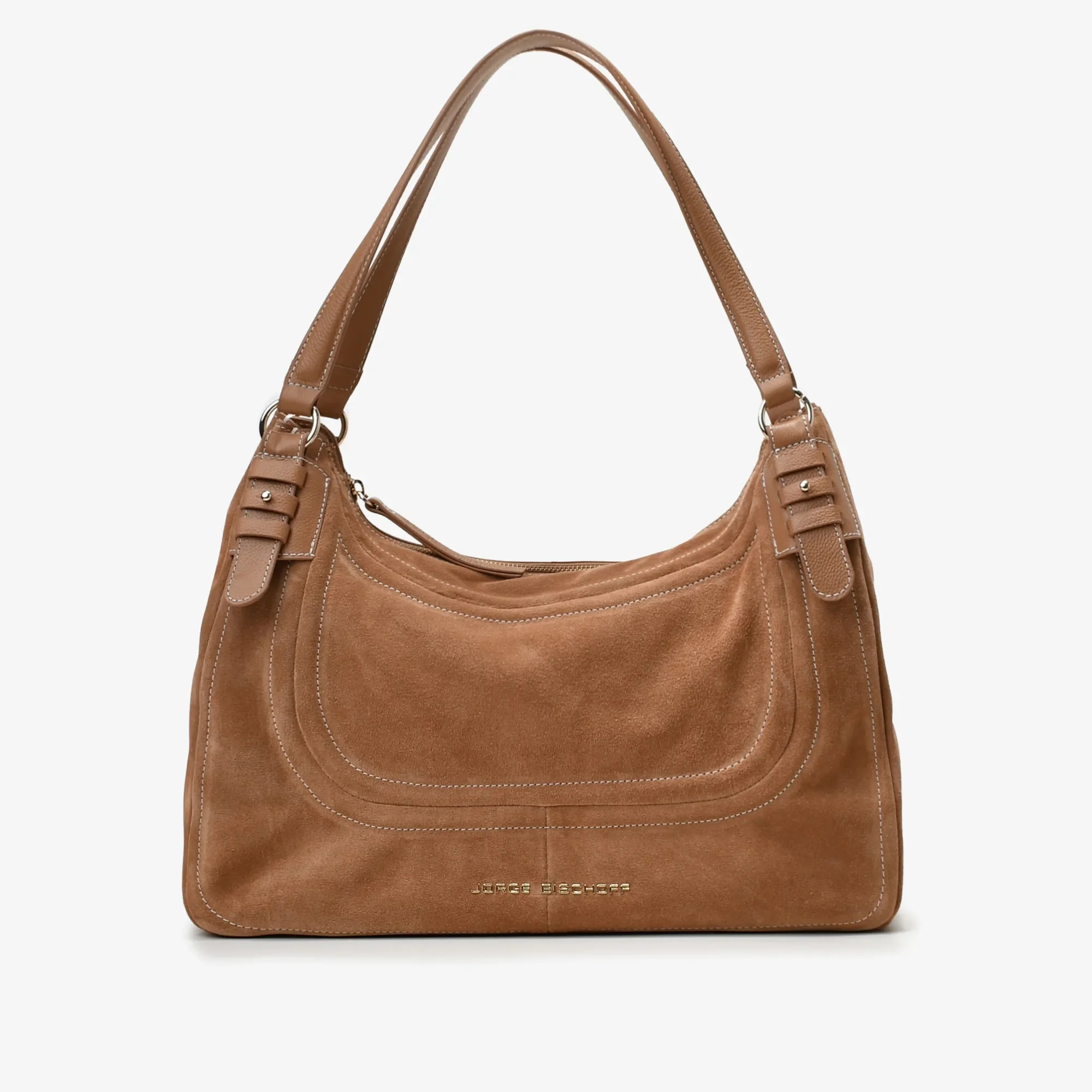 Bolsa Hobo Caramelo Mascavo Camurça — imagem 1