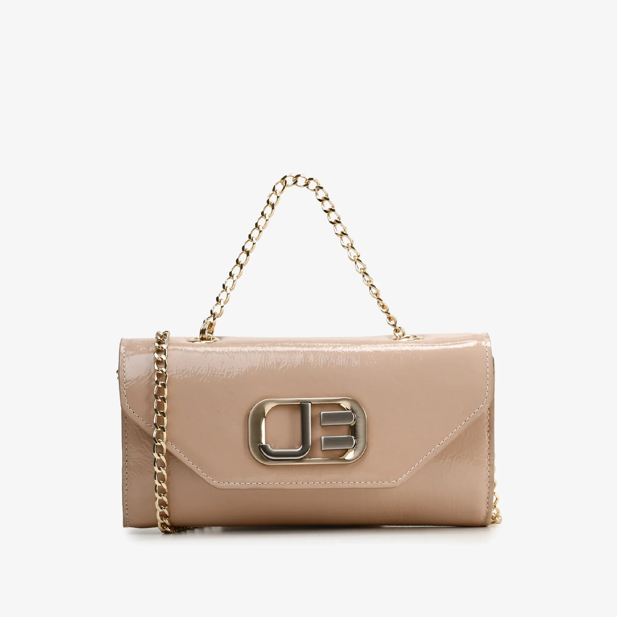 Bolsa Clutch Nude Areia Verniz — imagem 1